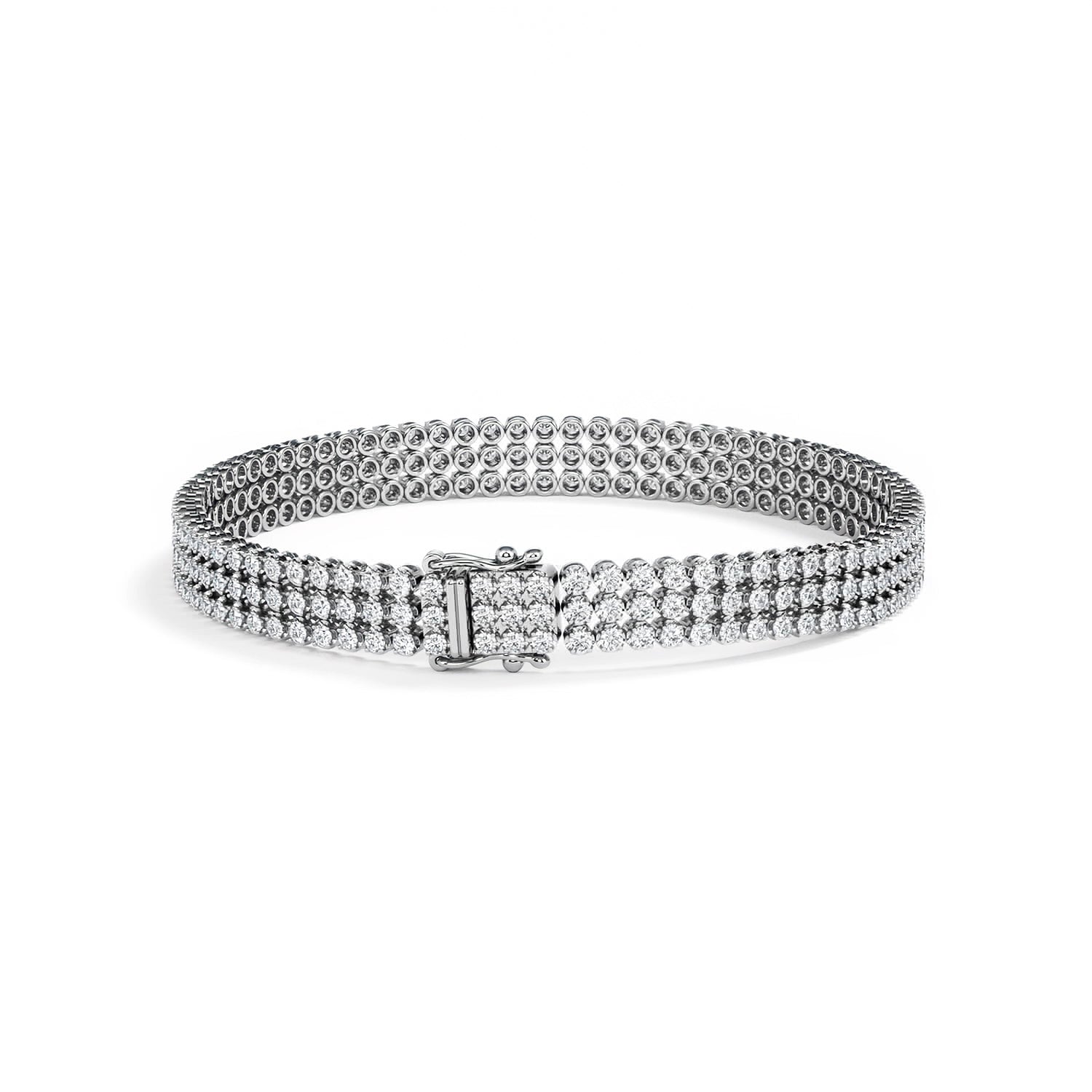 Soirée 4.15ct Round Cut Lab Diamond Tennis Bracelet in 18K White Gold - Image 47