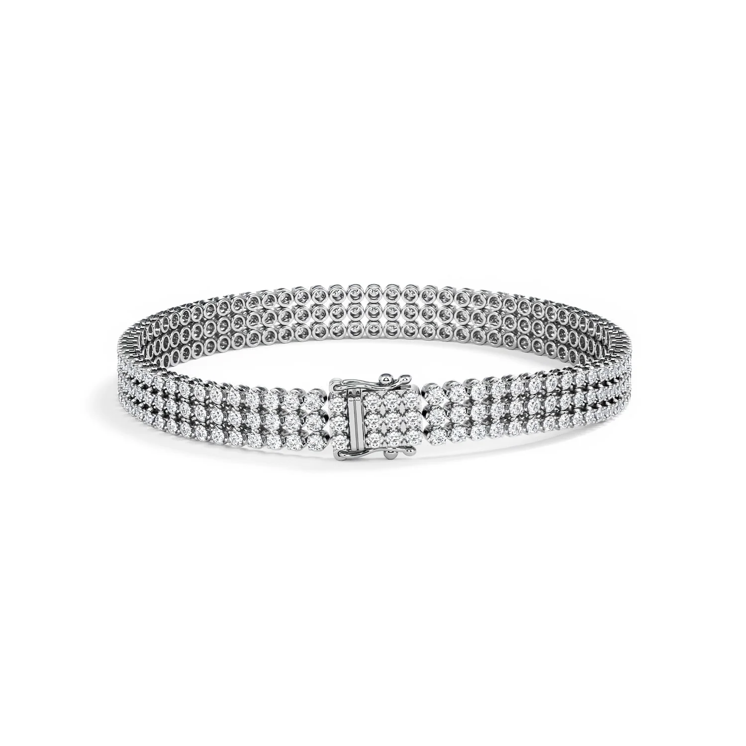 Soirée 4.15ct Round Cut Lab Diamond Tennis Bracelet in 18K White Gold - Image 49