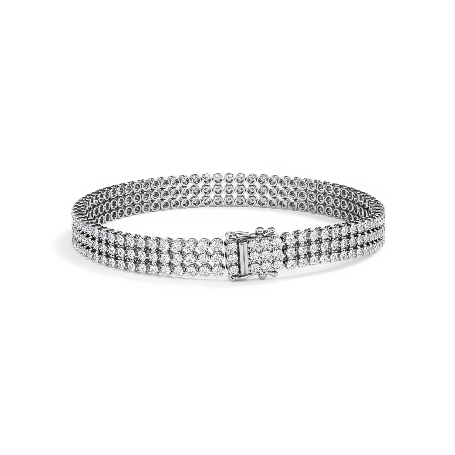 Soirée 4.15ct Round Cut Lab Diamond Tennis Bracelet in 18K White Gold - Image 51