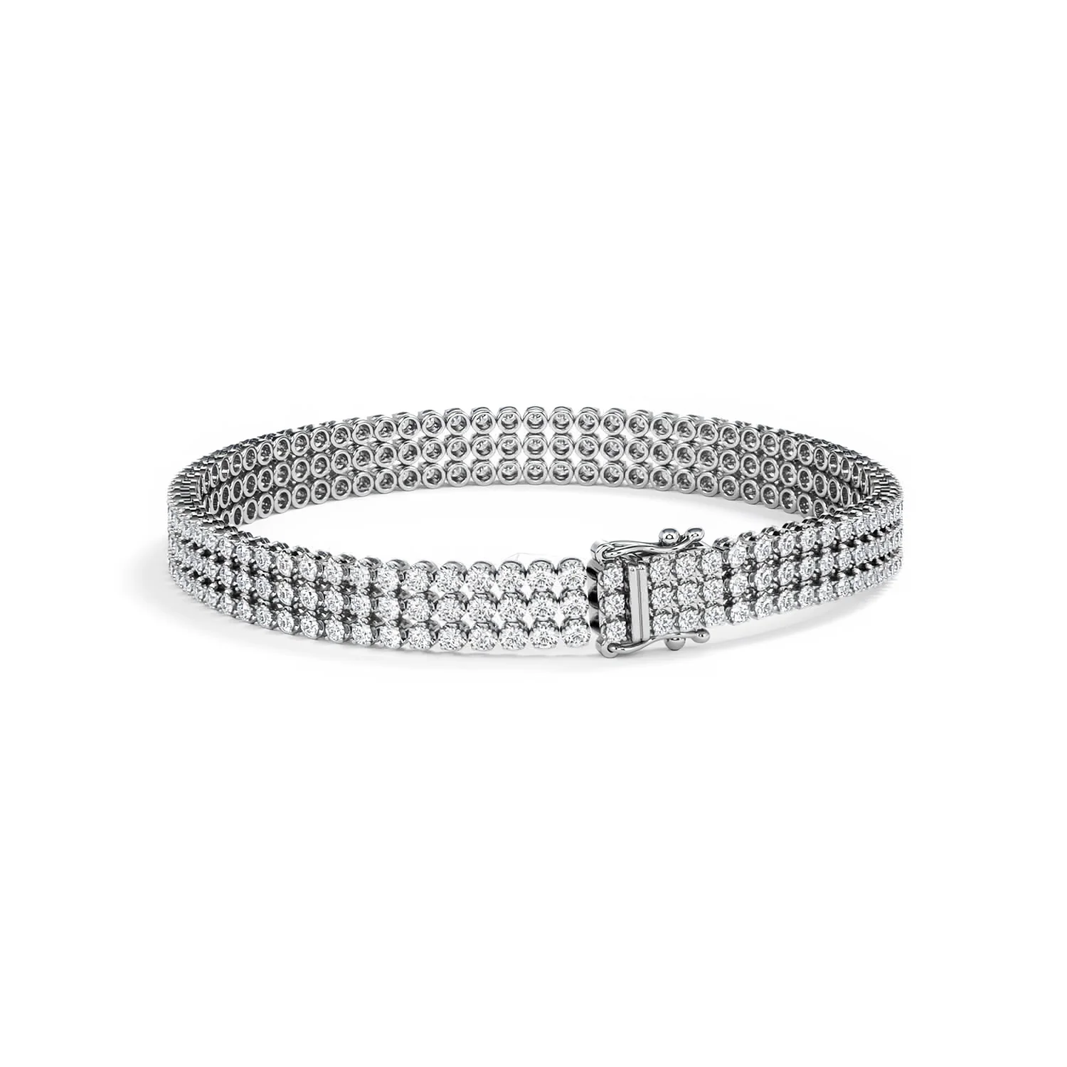 Soirée 4.15ct Round Cut Lab Diamond Tennis Bracelet in 18K White Gold - Image 53
