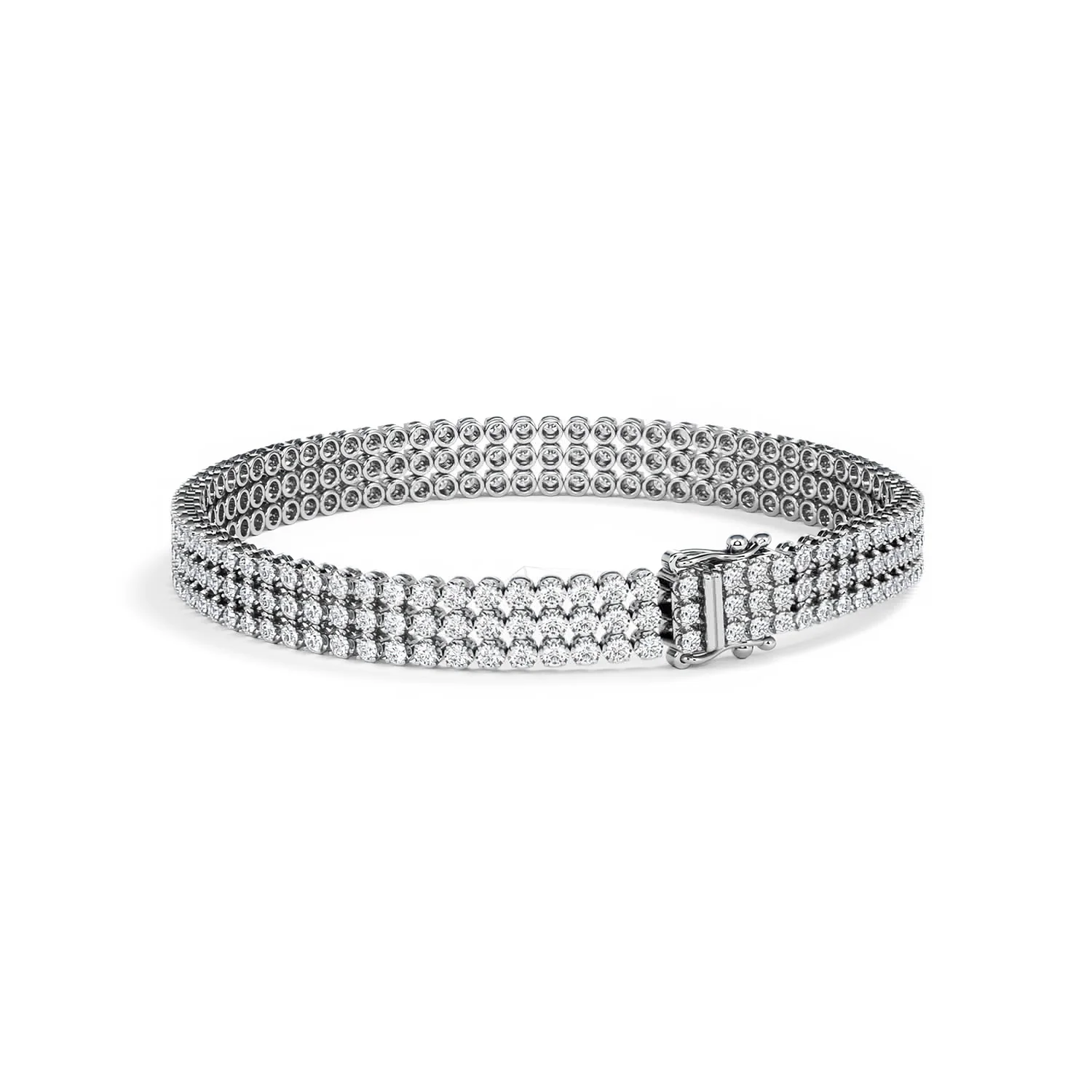 Soirée 4.15ct Round Cut Lab Diamond Tennis Bracelet in 18K White Gold - Image 55