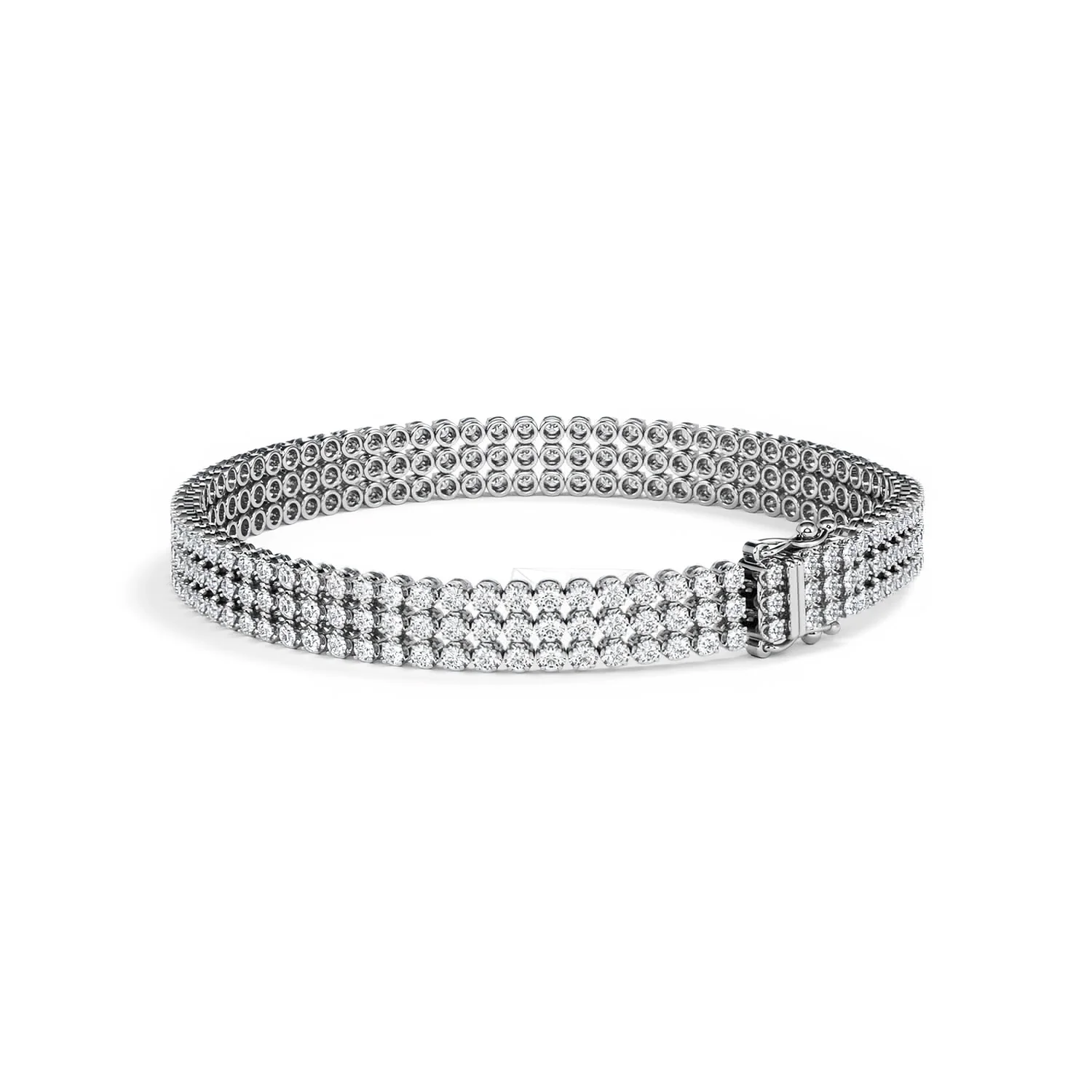 Soirée 4.15ct Round Cut Lab Diamond Tennis Bracelet in 18K White Gold - Image 58