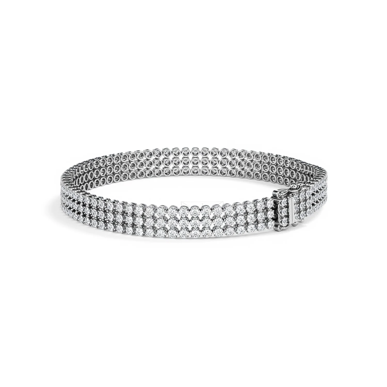 Soirée 4.15ct Round Cut Lab Diamond Tennis Bracelet in 18K White Gold - Image 59
