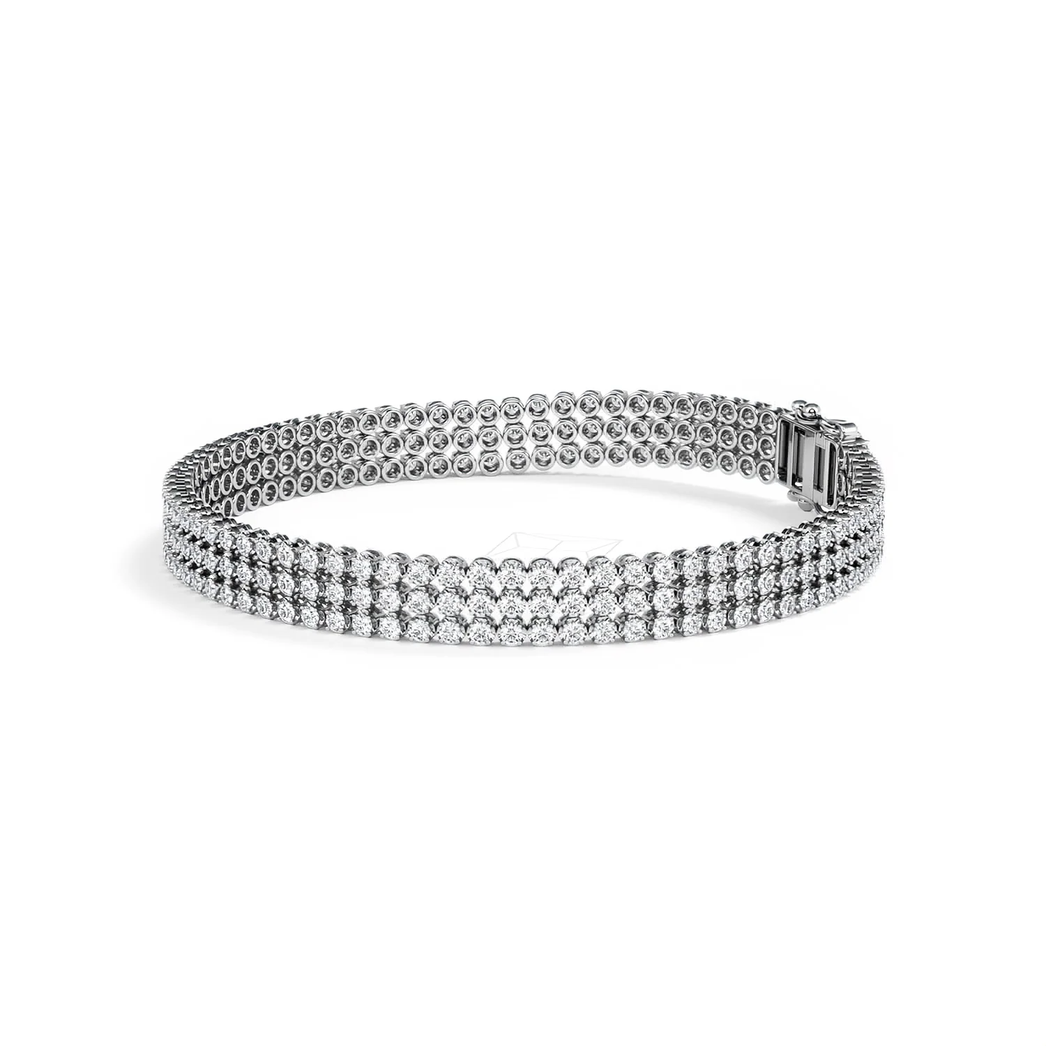 Soirée 4.15ct Round Cut Lab Diamond Tennis Bracelet in 18K White Gold - Image 75