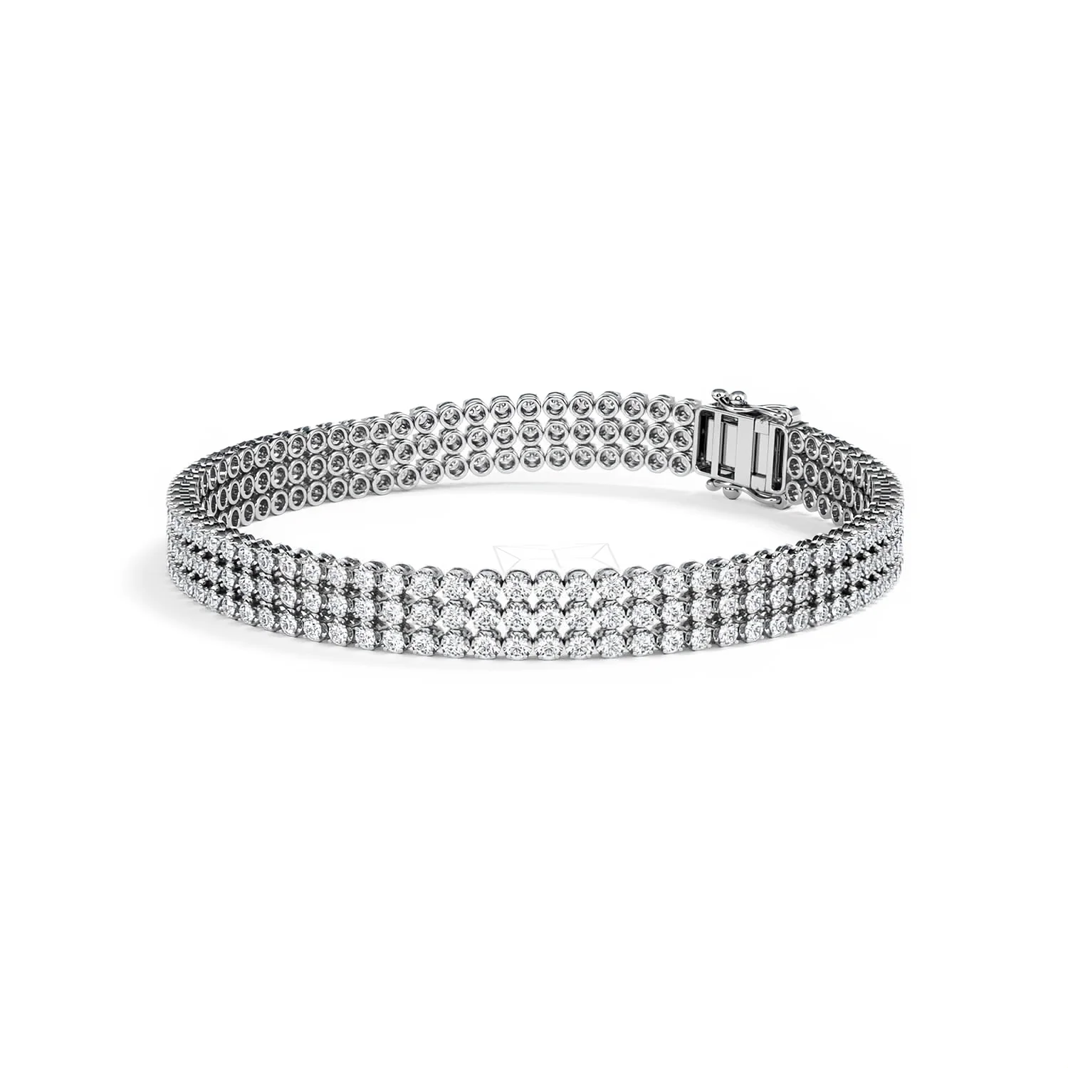 Soirée 4.15ct Round Cut Lab Diamond Tennis Bracelet in 18K White Gold - Image 80