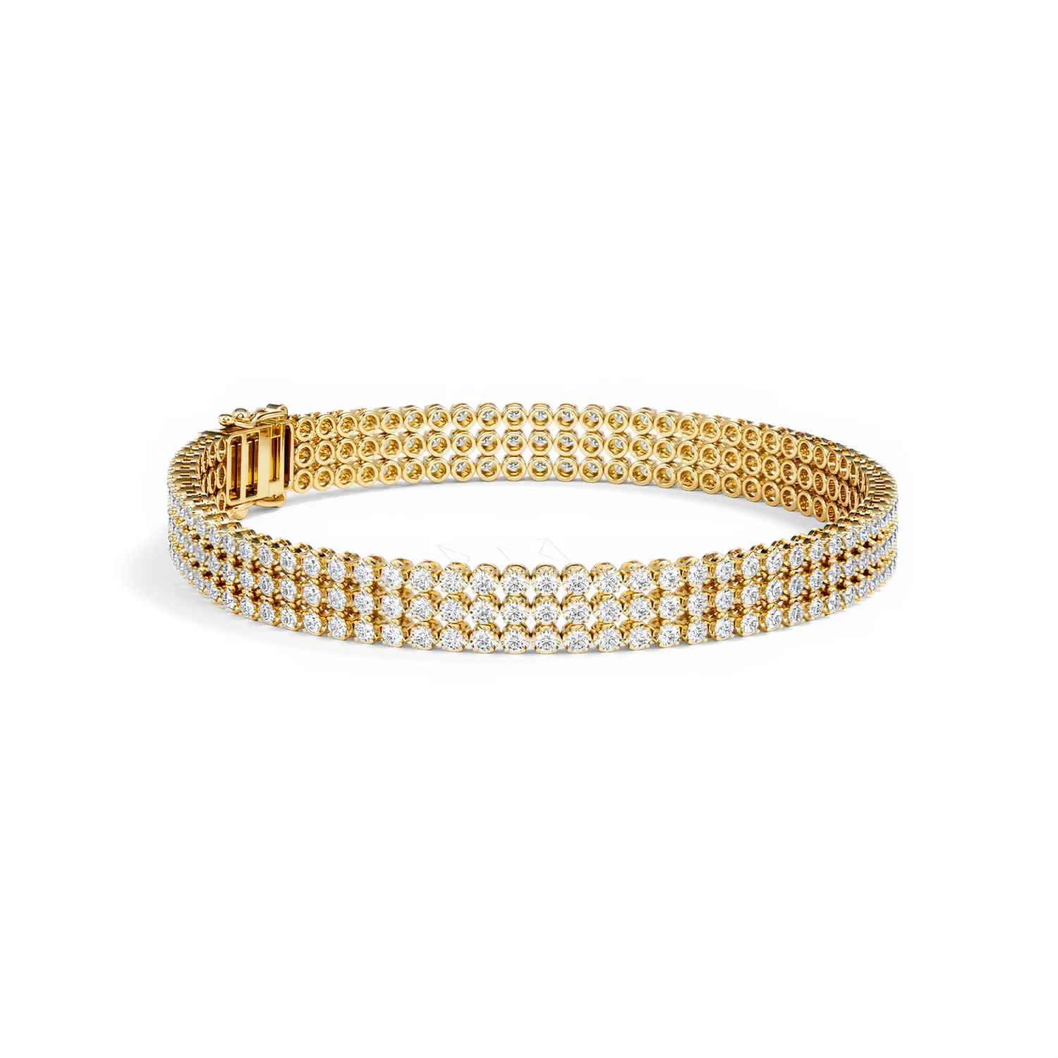 Soirée 4.15ct Round Cut Lab Diamond Tennis Bracelet in 18K Yellow Gold - Image 22