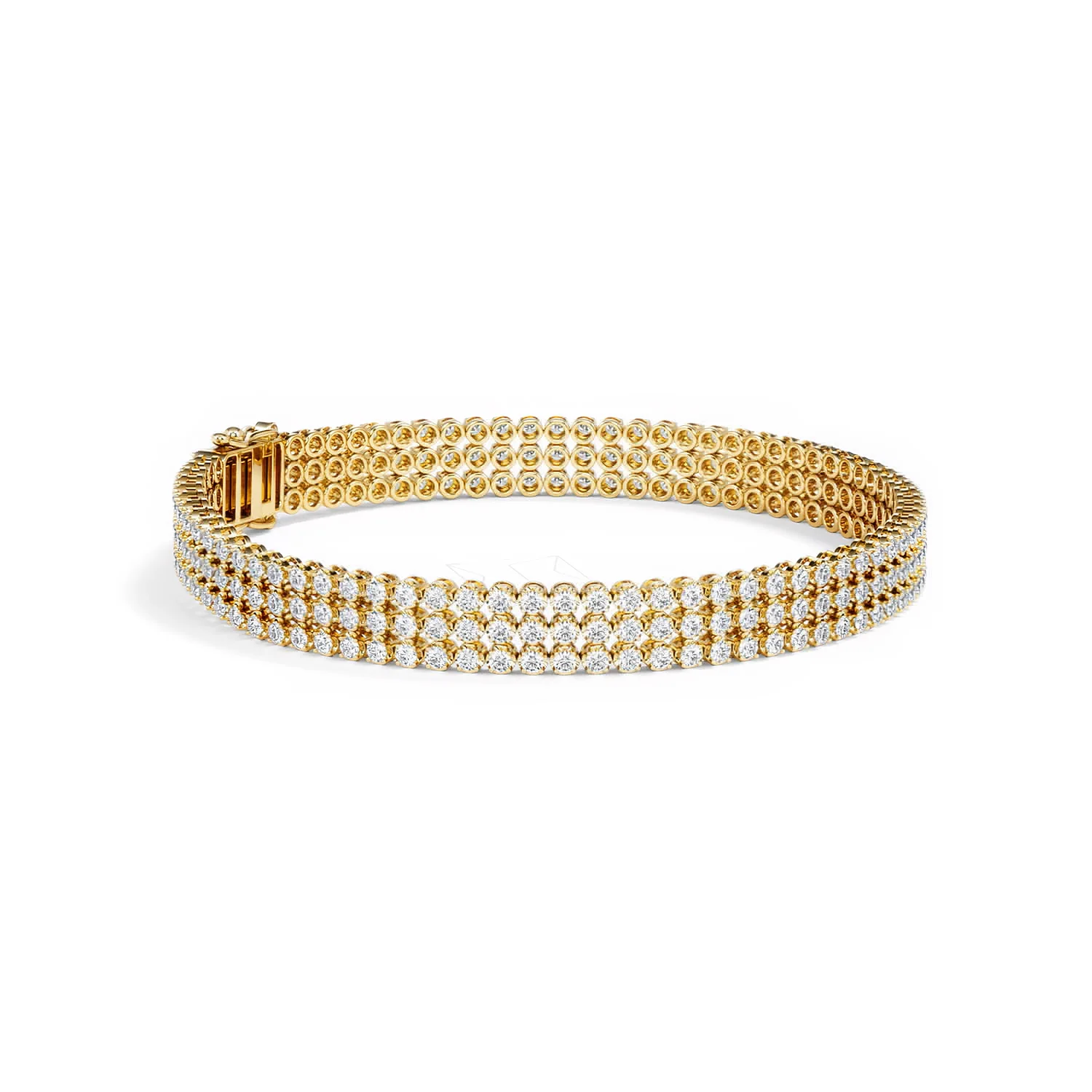 Soirée 4.15ct Round Cut Lab Diamond Tennis Bracelet in 18K Yellow Gold - Image 23