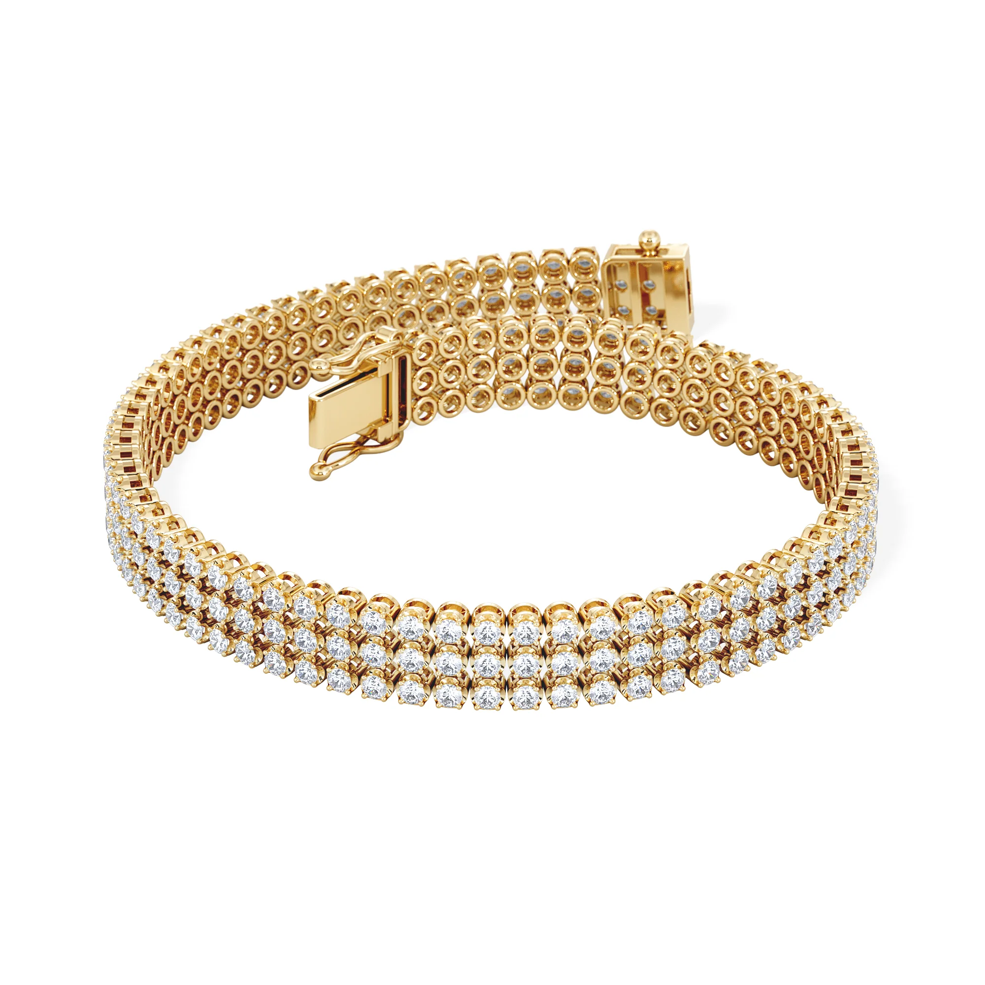 Soirée 4.15ct Round Cut Lab Diamond Tennis Bracelet in 18K Yellow Gold - Image 3