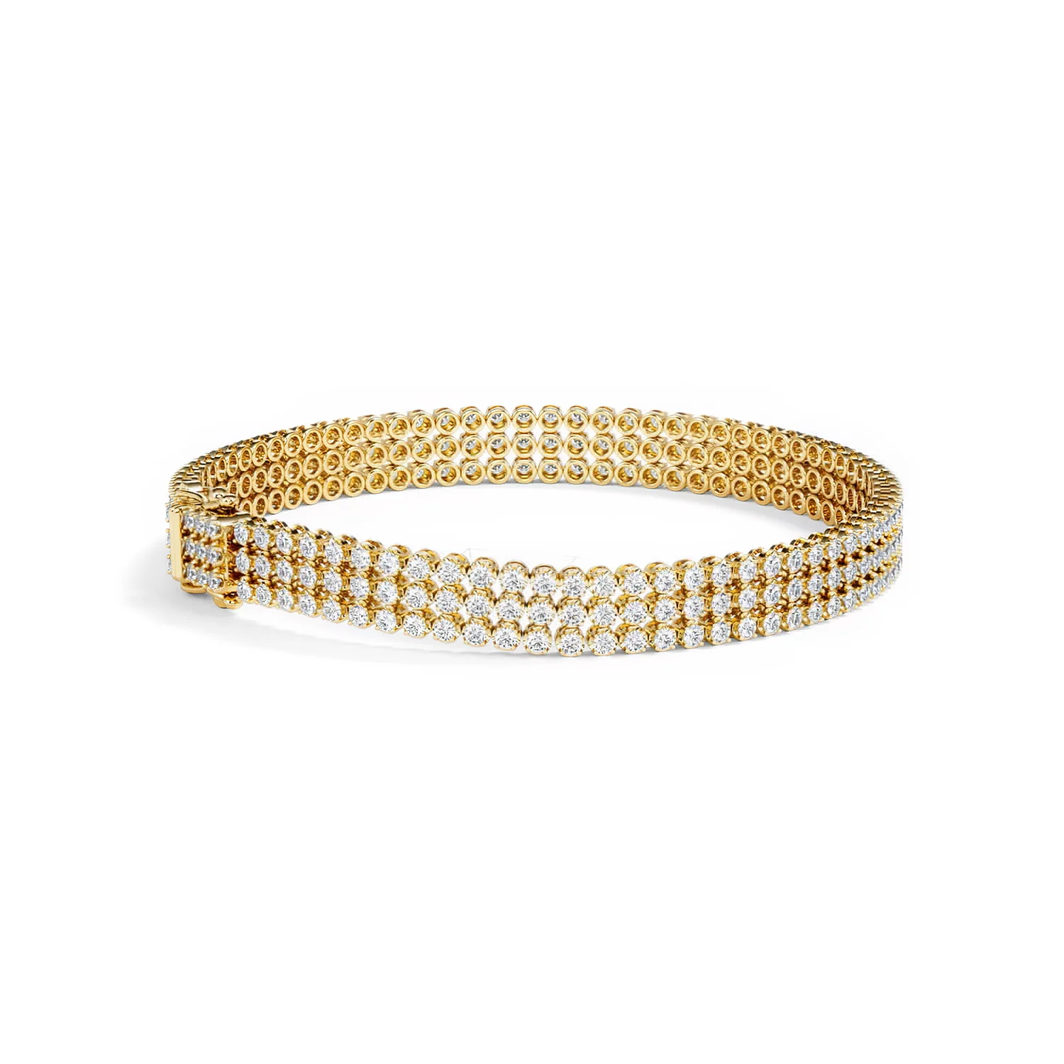 Soirée 4.15ct Round Cut Lab Diamond Tennis Bracelet in 18K Yellow Gold - Image 35