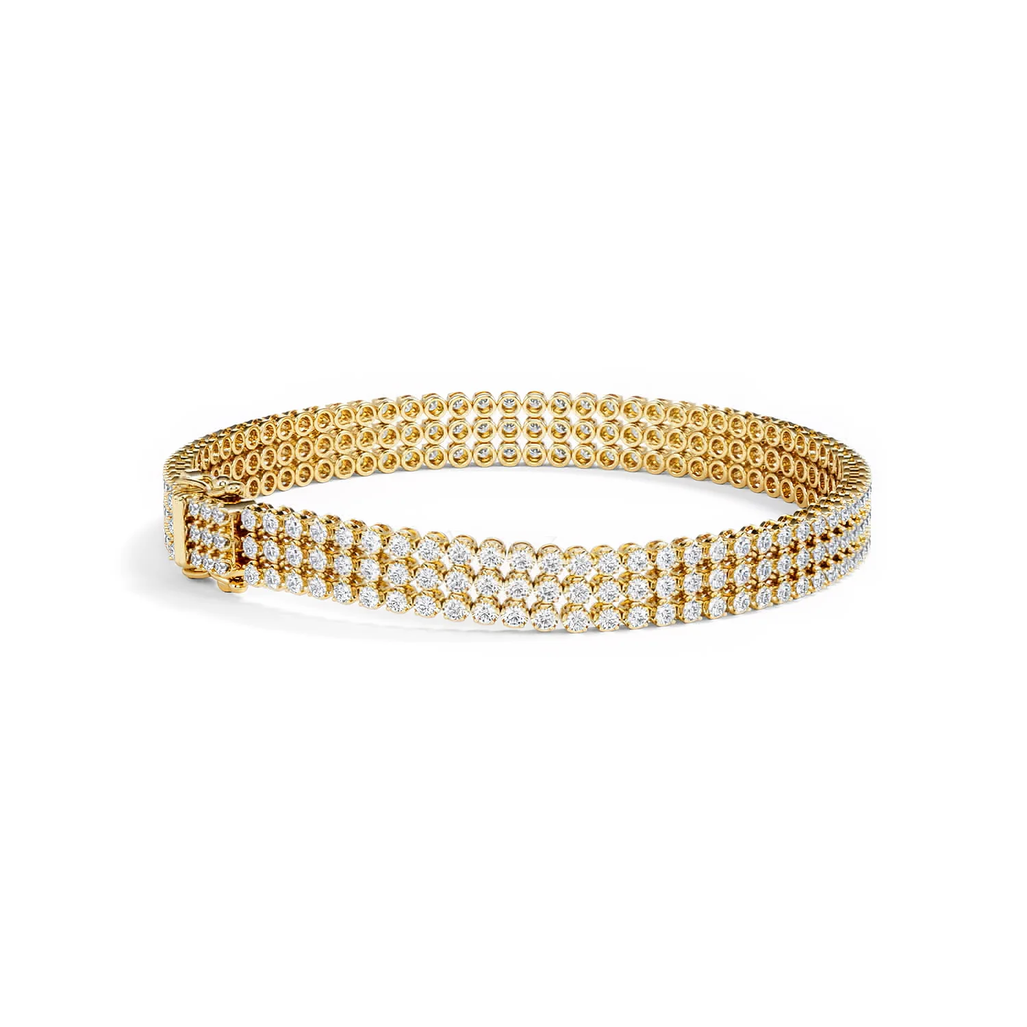 Soirée 4.15ct Round Cut Lab Diamond Tennis Bracelet in 18K Yellow Gold - Image 36