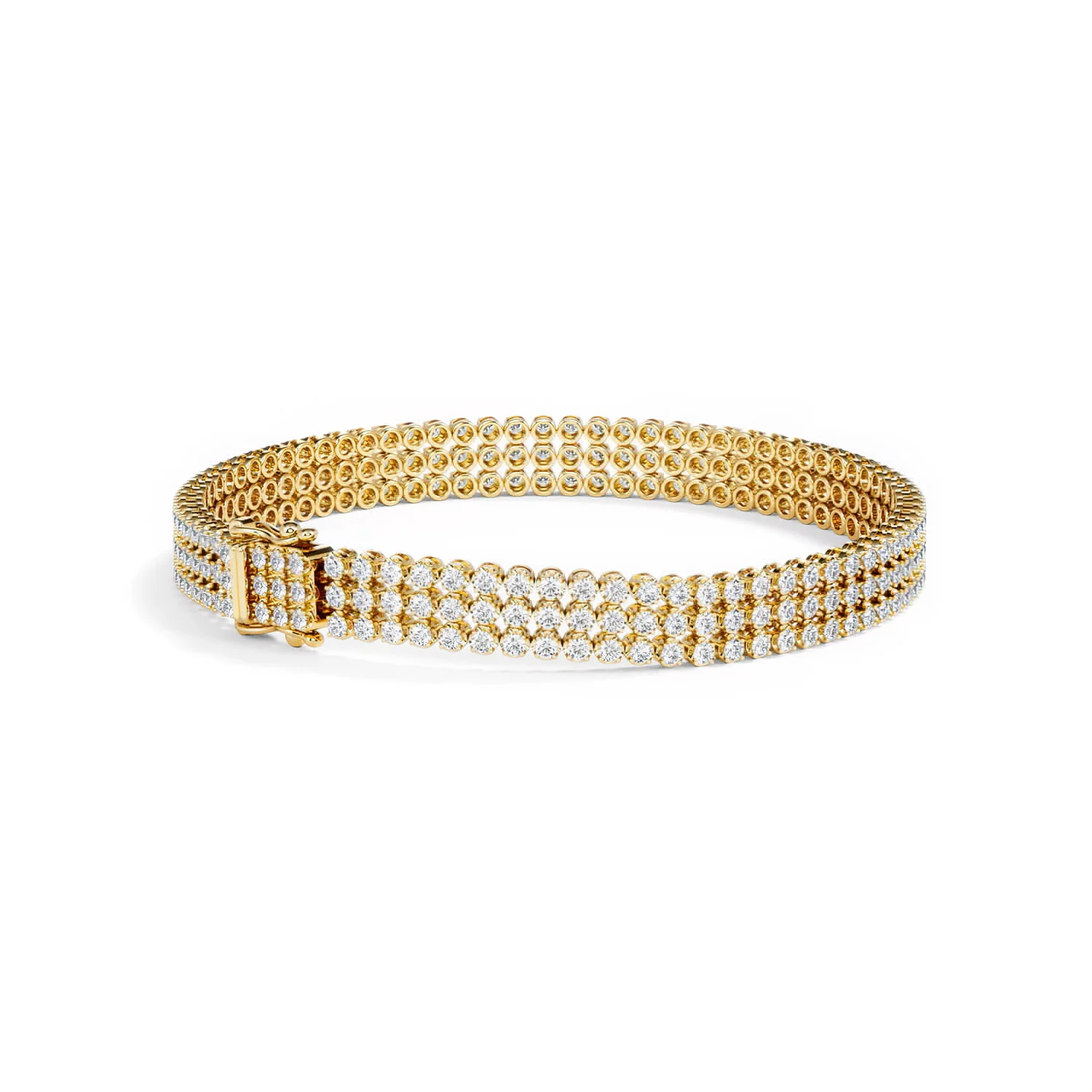 Soirée 4.15ct Round Cut Lab Diamond Tennis Bracelet in 18K Yellow Gold - Image 39