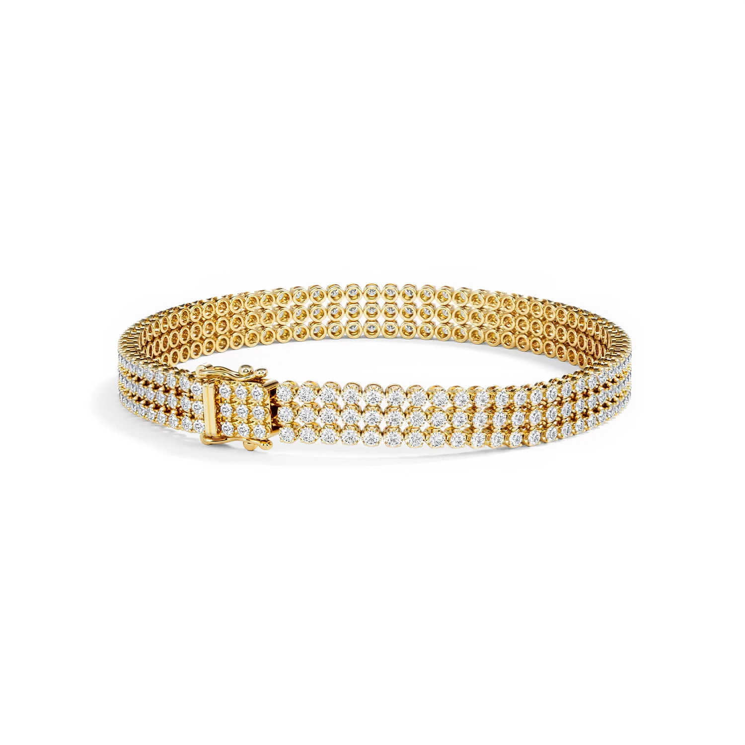 Soirée 4.15ct Round Cut Lab Diamond Tennis Bracelet in 18K Yellow Gold - Image 42