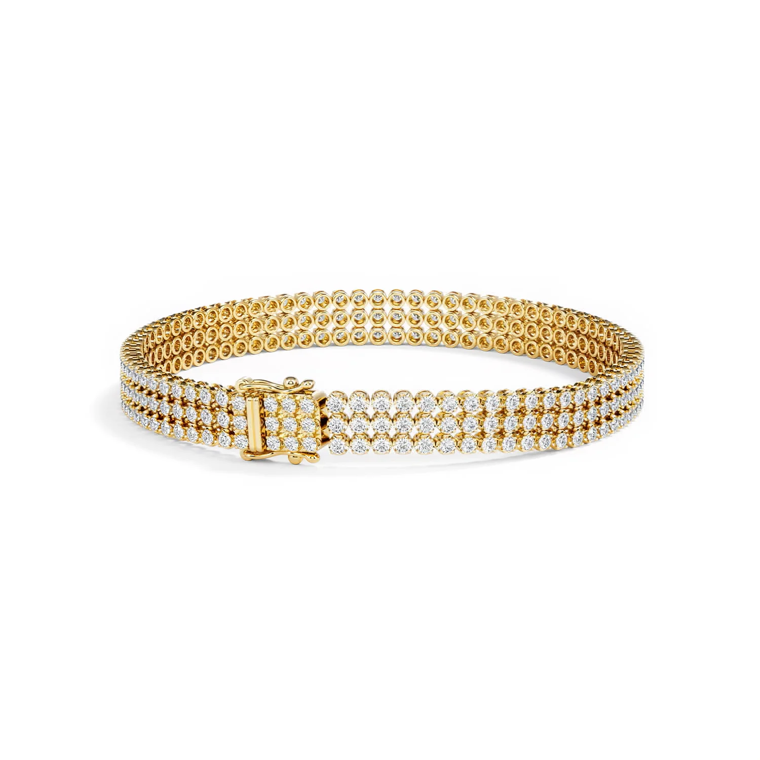Soirée 4.15ct Round Cut Lab Diamond Tennis Bracelet in 18K Yellow Gold - Image 44