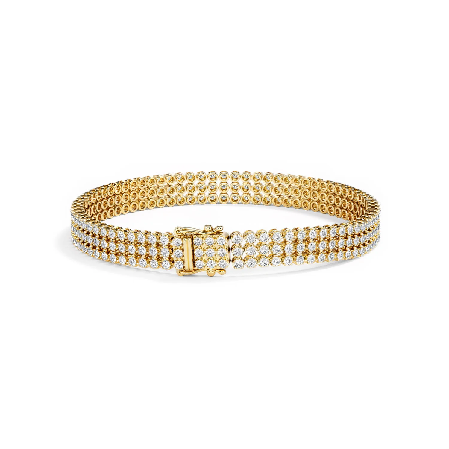 Soirée 4.15ct Round Cut Lab Diamond Tennis Bracelet in 18K Yellow Gold - Image 47
