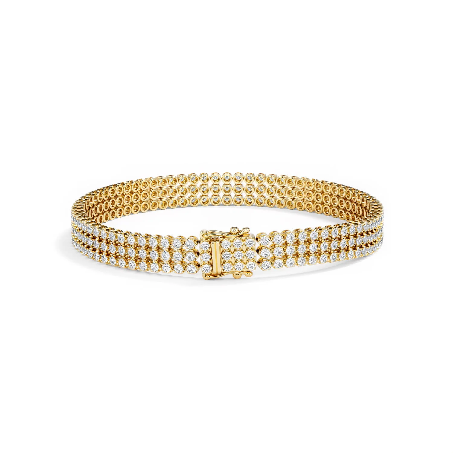 Soirée 4.15ct Round Cut Lab Diamond Tennis Bracelet in 18K Yellow Gold - Image 49