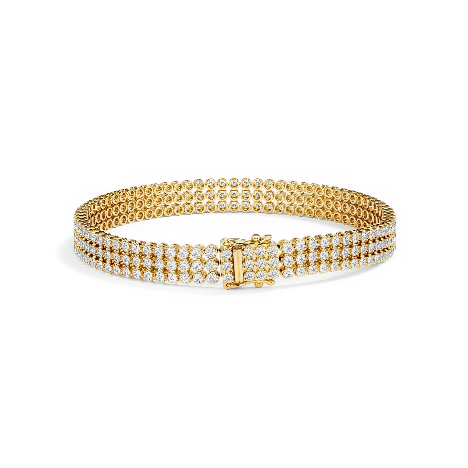 Soirée 4.15ct Round Cut Lab Diamond Tennis Bracelet in 18K Yellow Gold - Image 50