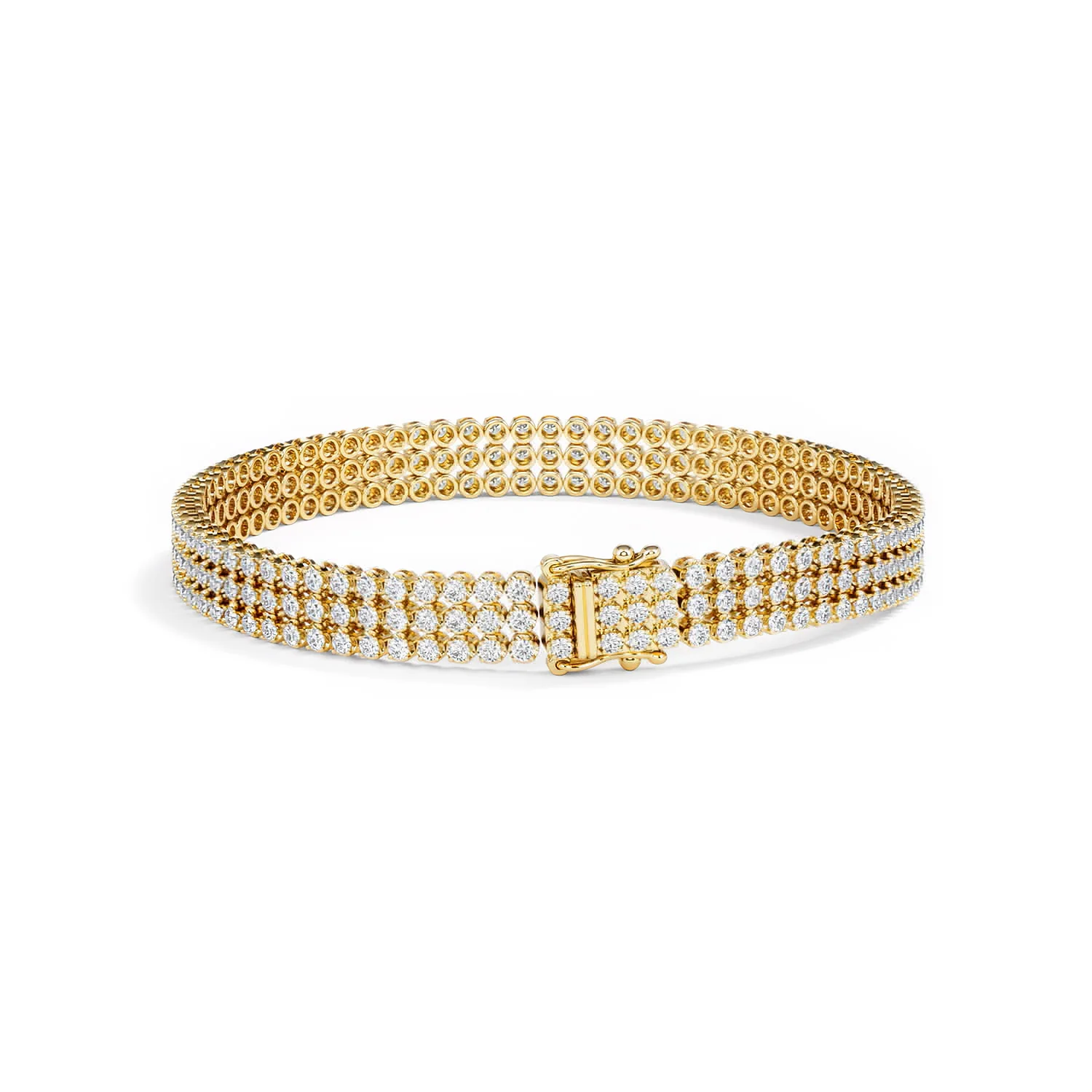 Soirée 4.15ct Round Cut Lab Diamond Tennis Bracelet in 18K Yellow Gold - Image 51
