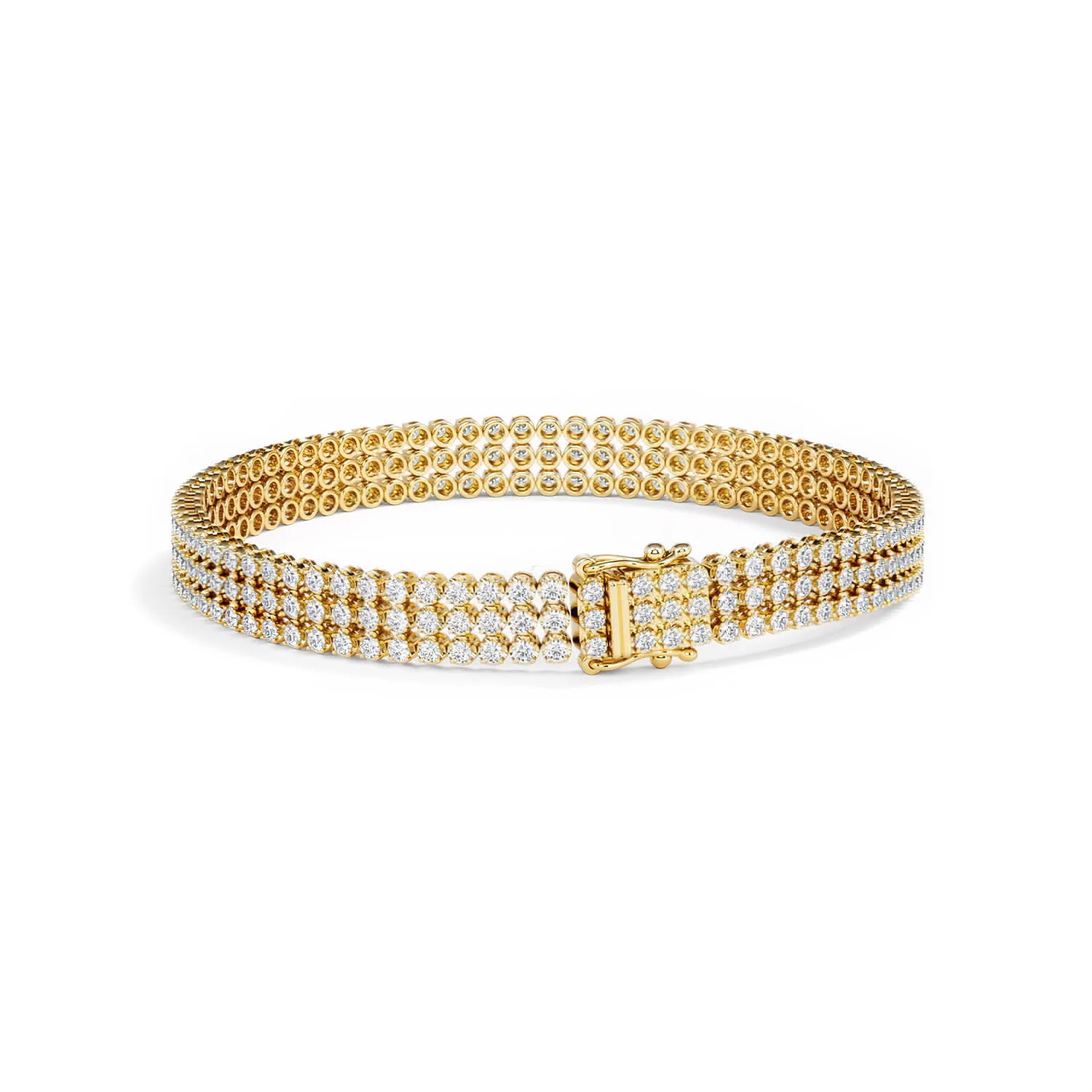 Soirée 4.15ct Round Cut Lab Diamond Tennis Bracelet in 18K Yellow Gold - Image 52