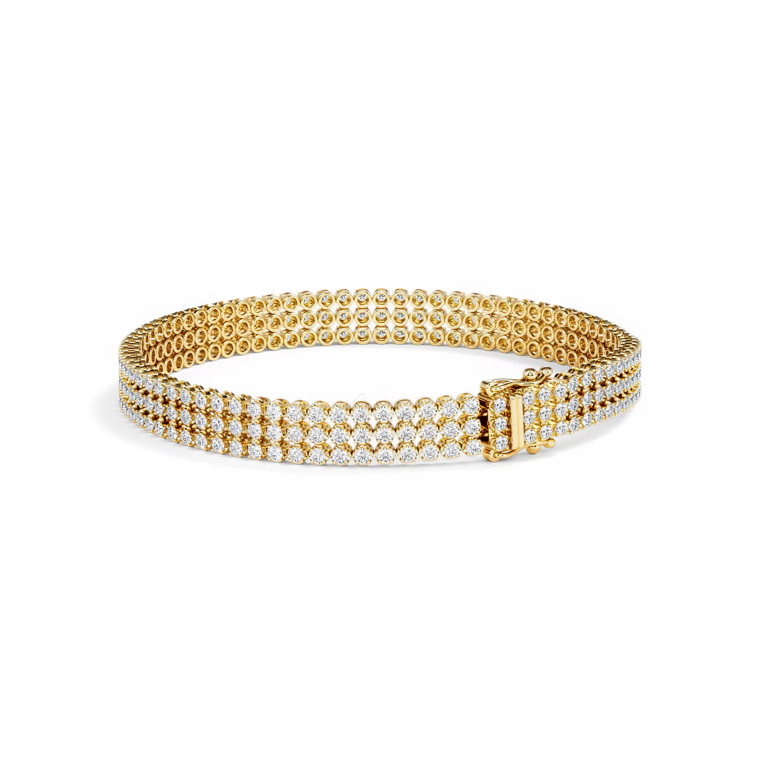 Soirée 4.15ct Round Cut Lab Diamond Tennis Bracelet in 18K Yellow Gold - Image 56