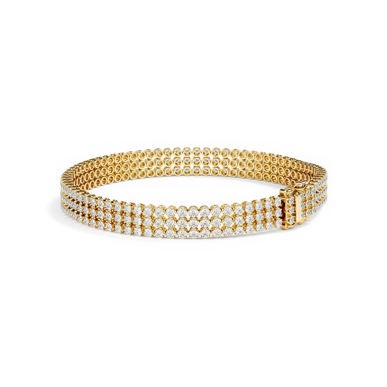 Soirée 4.15ct Round Cut Lab Diamond Tennis Bracelet in 18K Yellow Gold - Image 60