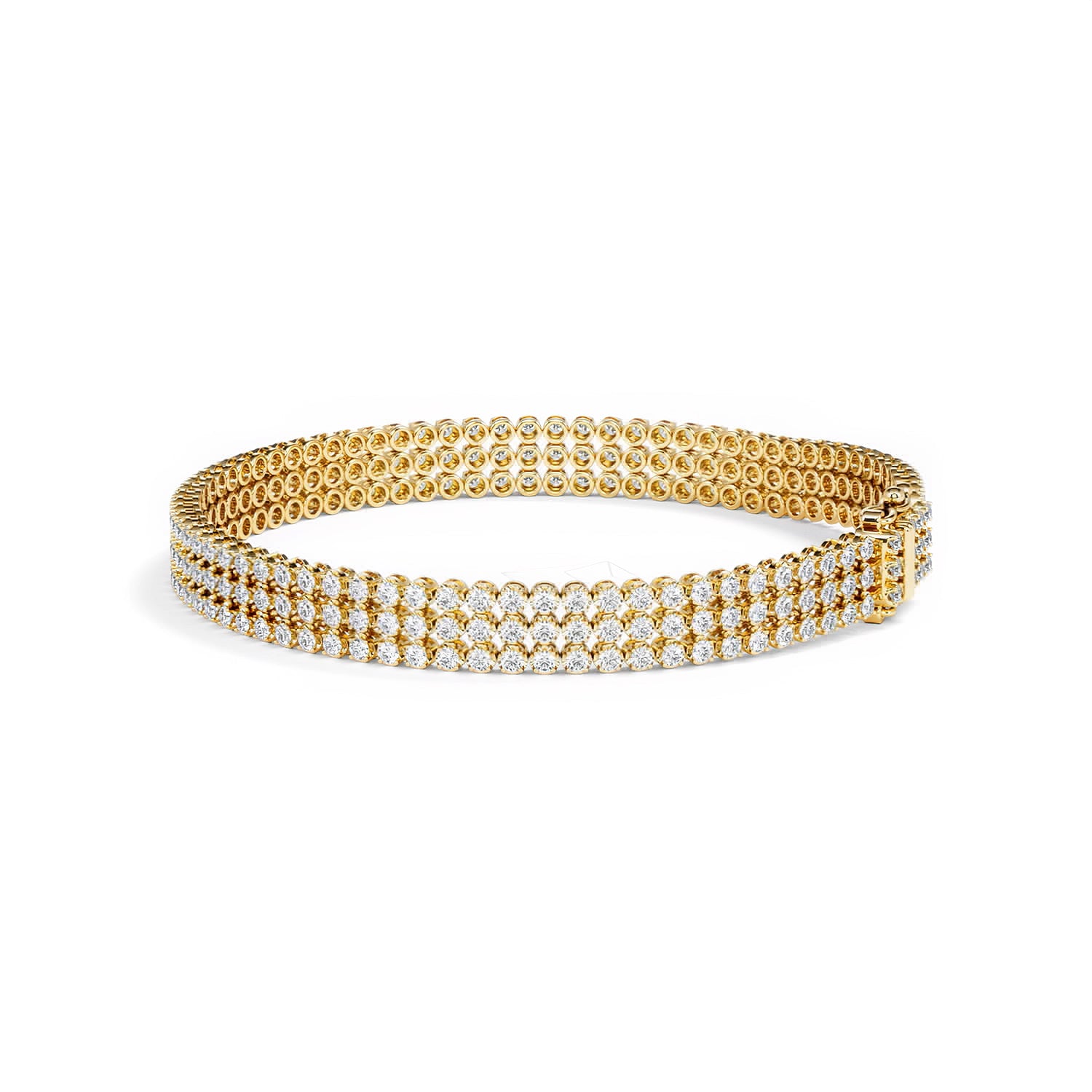 Soirée 4.15ct Round Cut Lab Diamond Tennis Bracelet in 18K Yellow Gold - Image 64