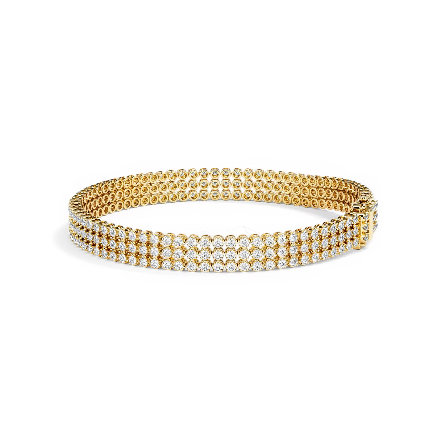 Soirée 4.15ct Round Cut Lab Diamond Tennis Bracelet in 18K Yellow Gold - Image 65
