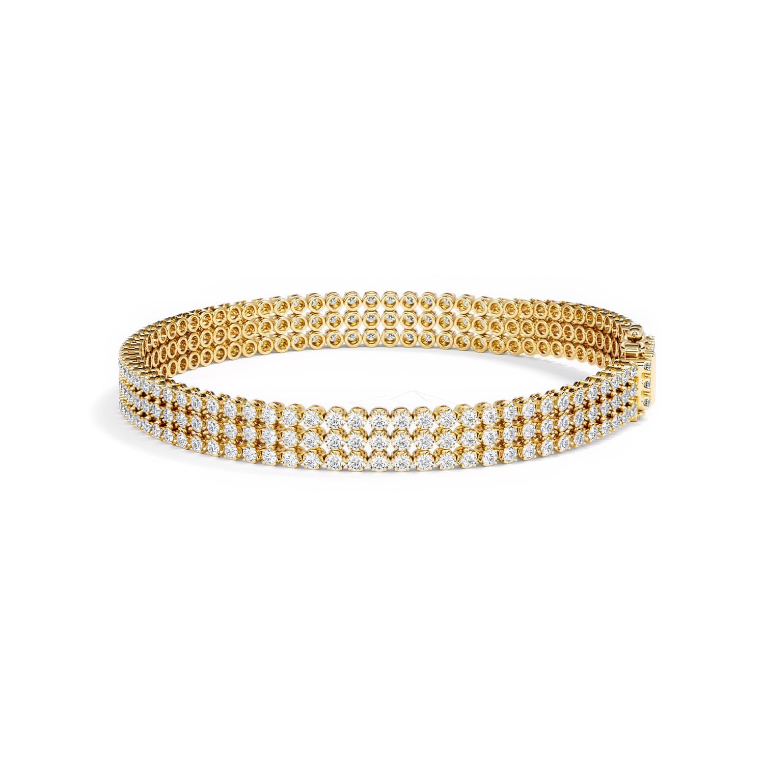 Soirée 4.15ct Round Cut Lab Diamond Tennis Bracelet in 18K Yellow Gold - Image 67