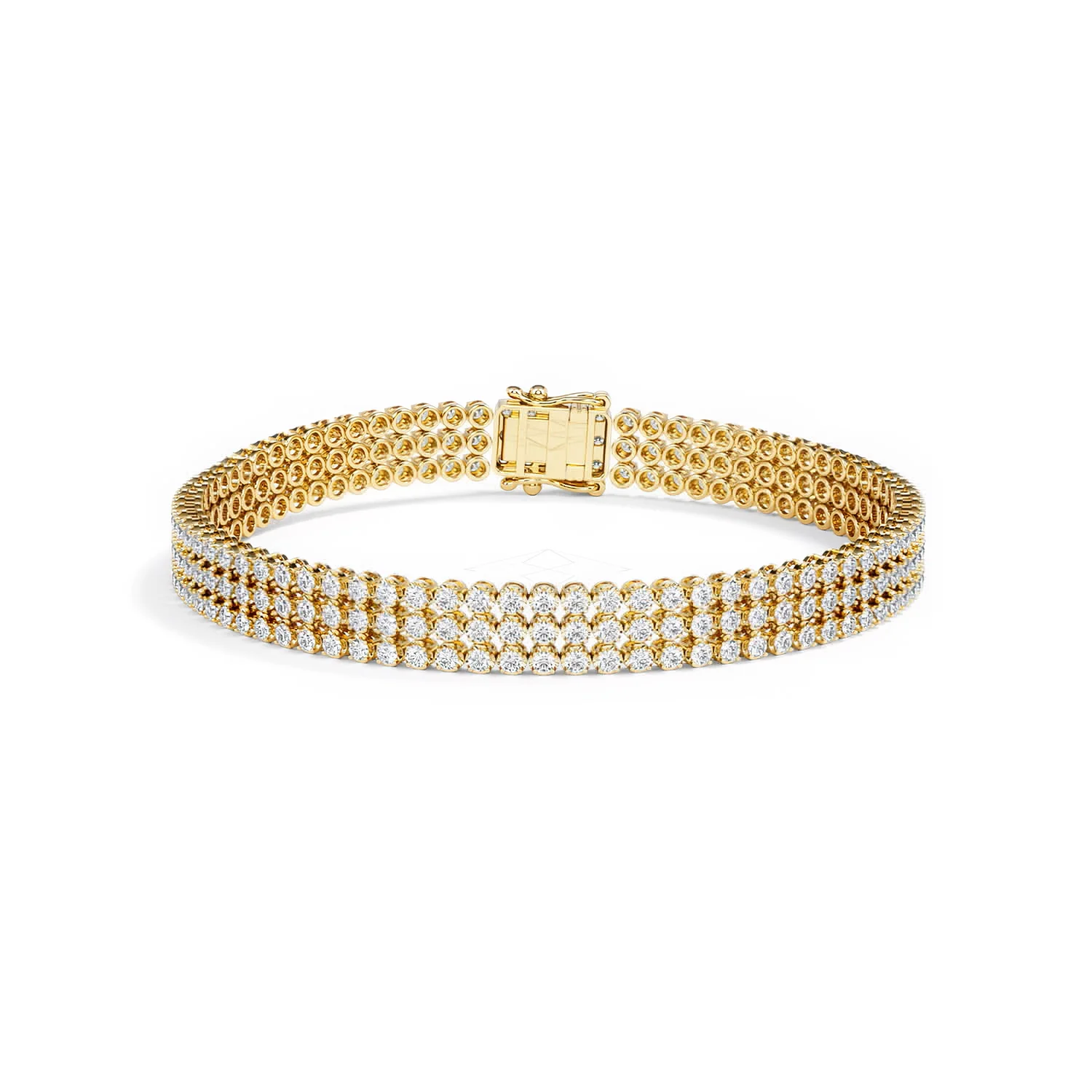 Soirée 4.15ct Round Cut Lab Diamond Tennis Bracelet in 18K Yellow Gold - Image 9