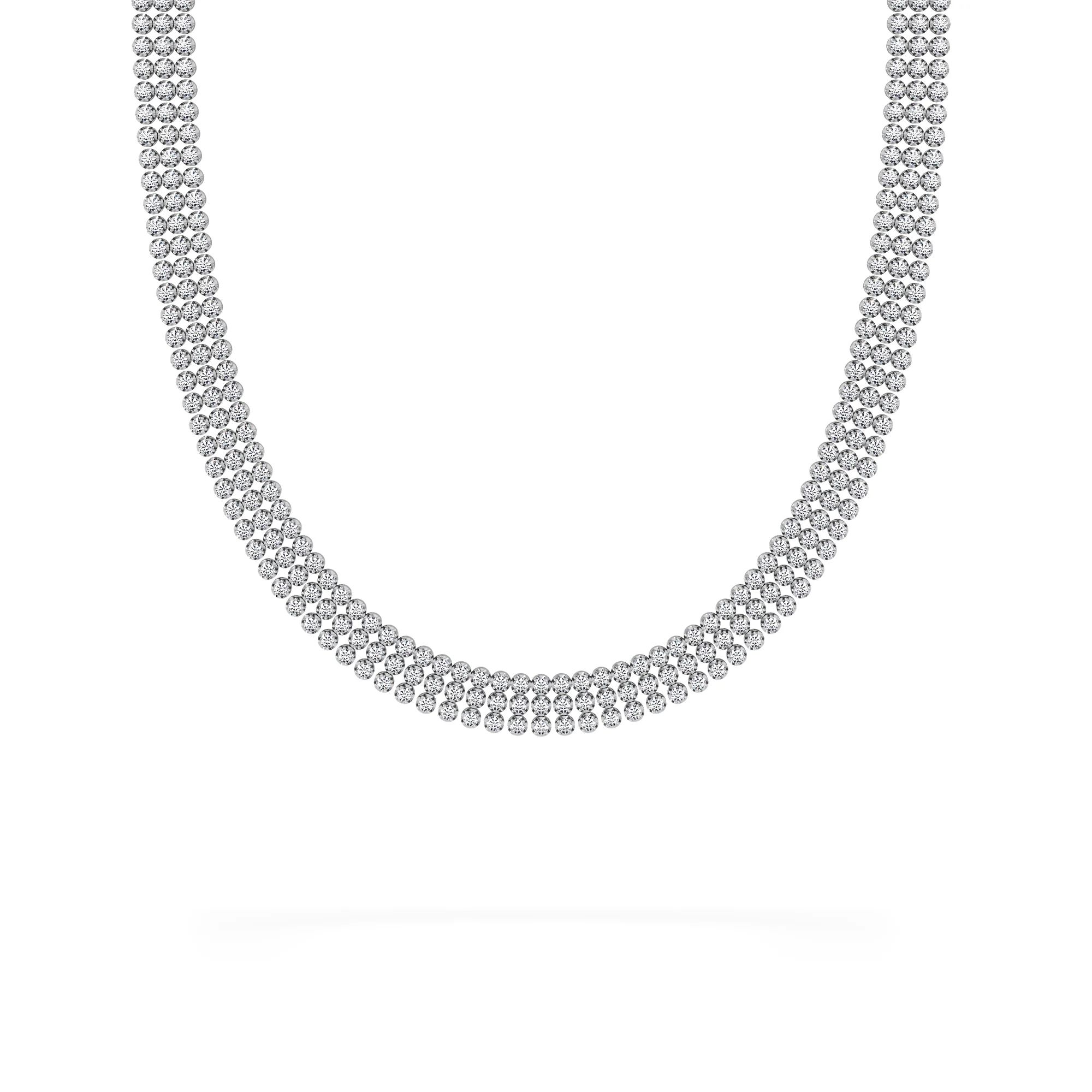 Soirée 7.25ct Round Cut Lab Diamond Choker Necklace in 18K White Gold - Image 3