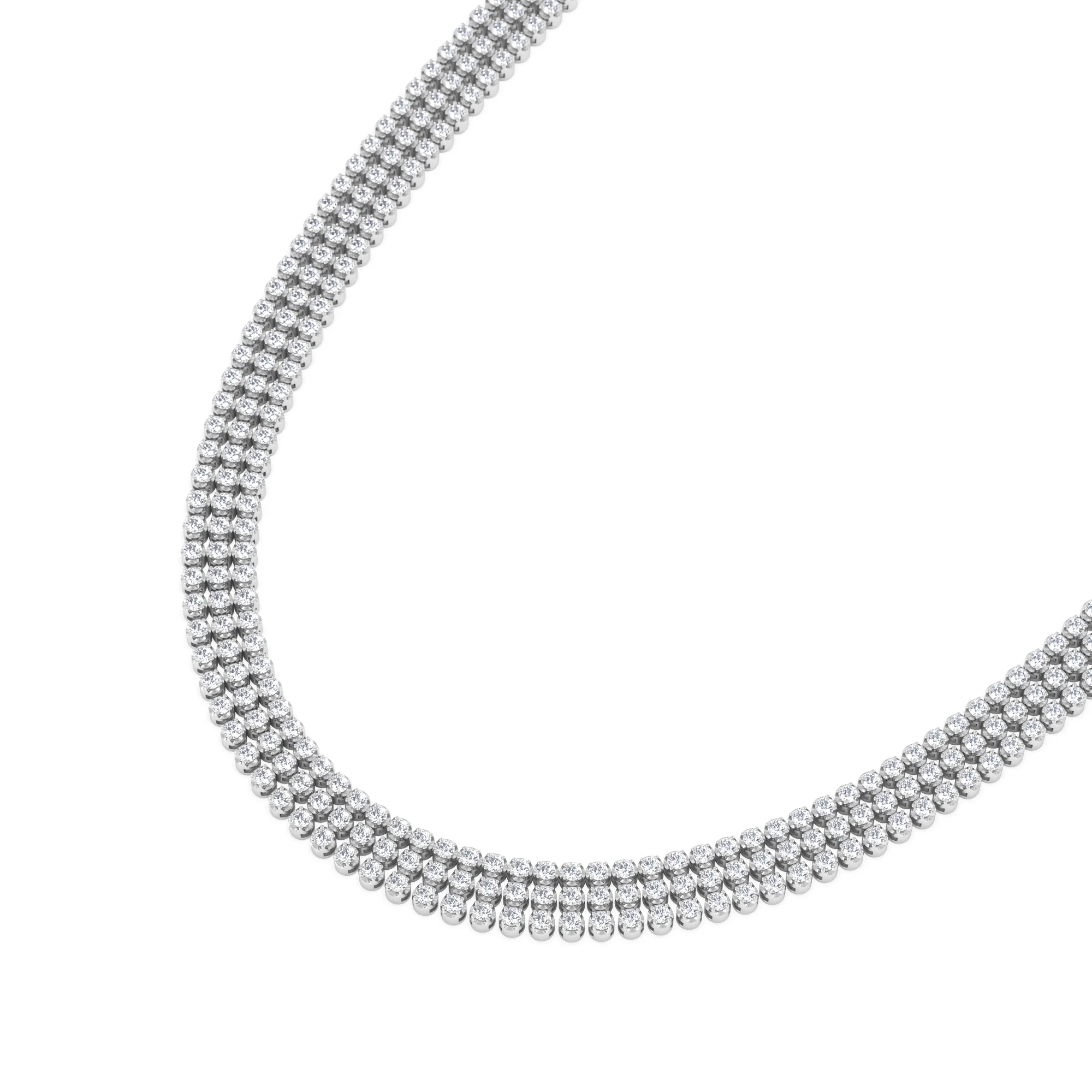 Soirée 7.25ct Round Cut Lab Diamond Choker Necklace in 18K White Gold - Image 5