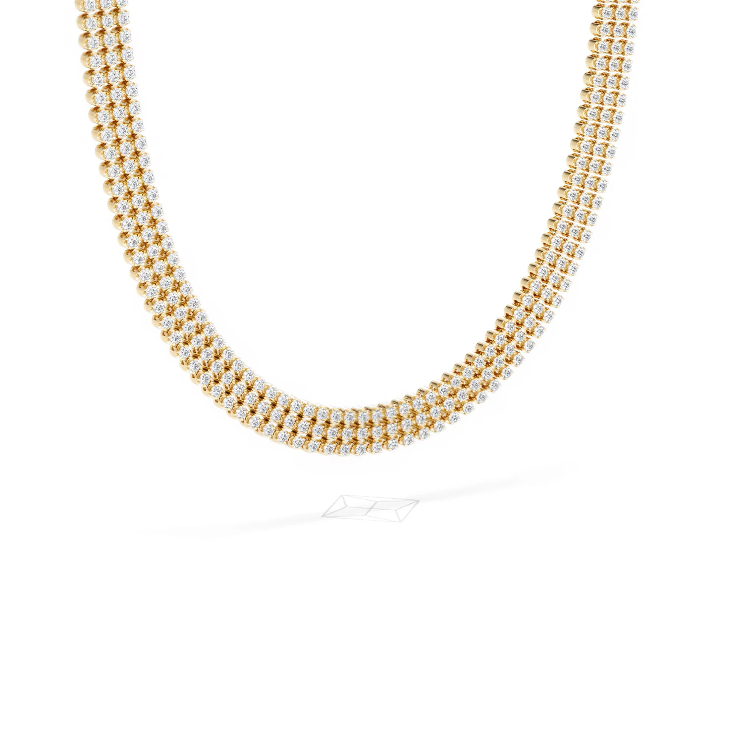 Soirée 7.25ct Round Cut Lab Diamond Choker Necklace in 18K Yellow Gold - Image 16