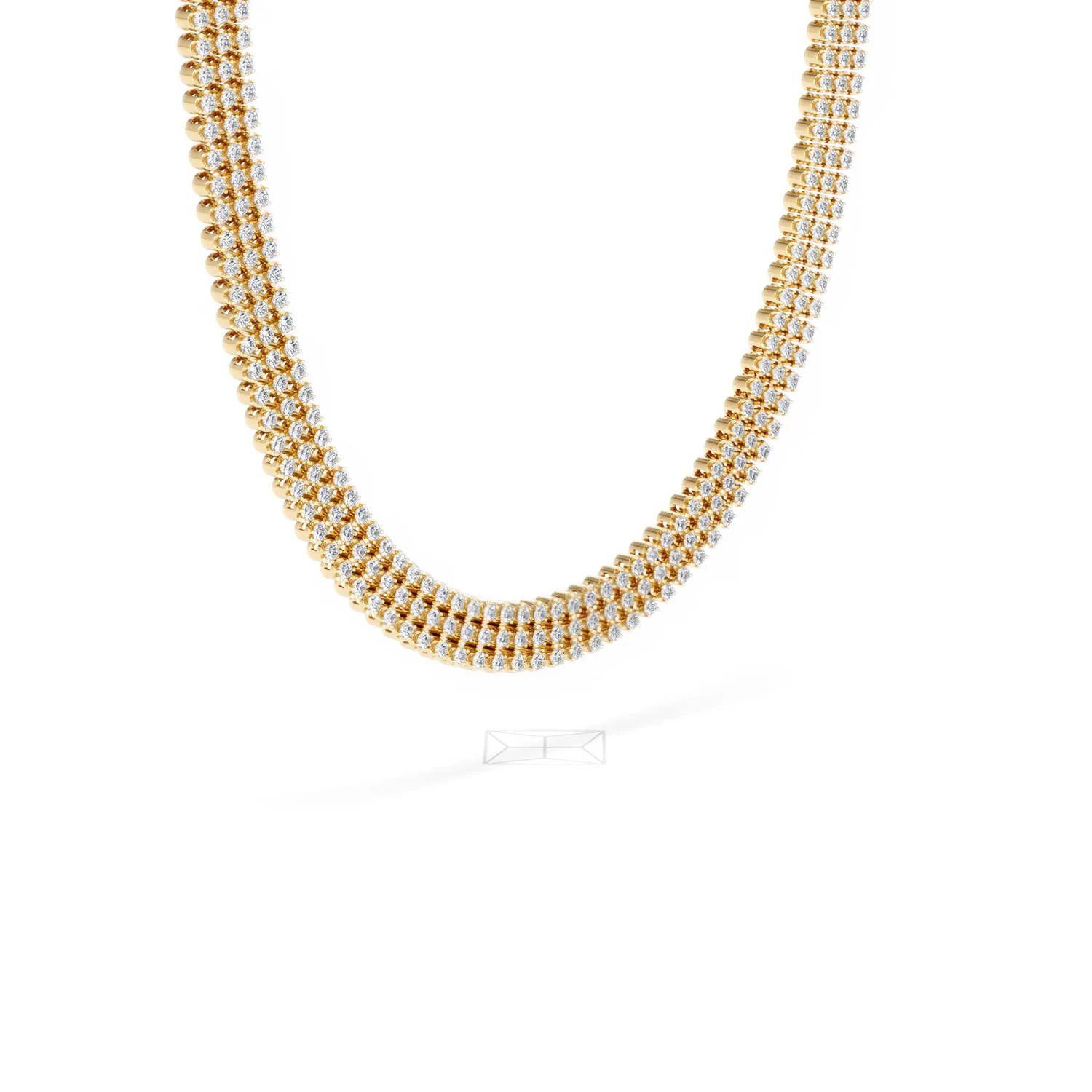 Soirée 7.25ct Round Cut Lab Diamond Choker Necklace in 18K Yellow Gold - Image 19