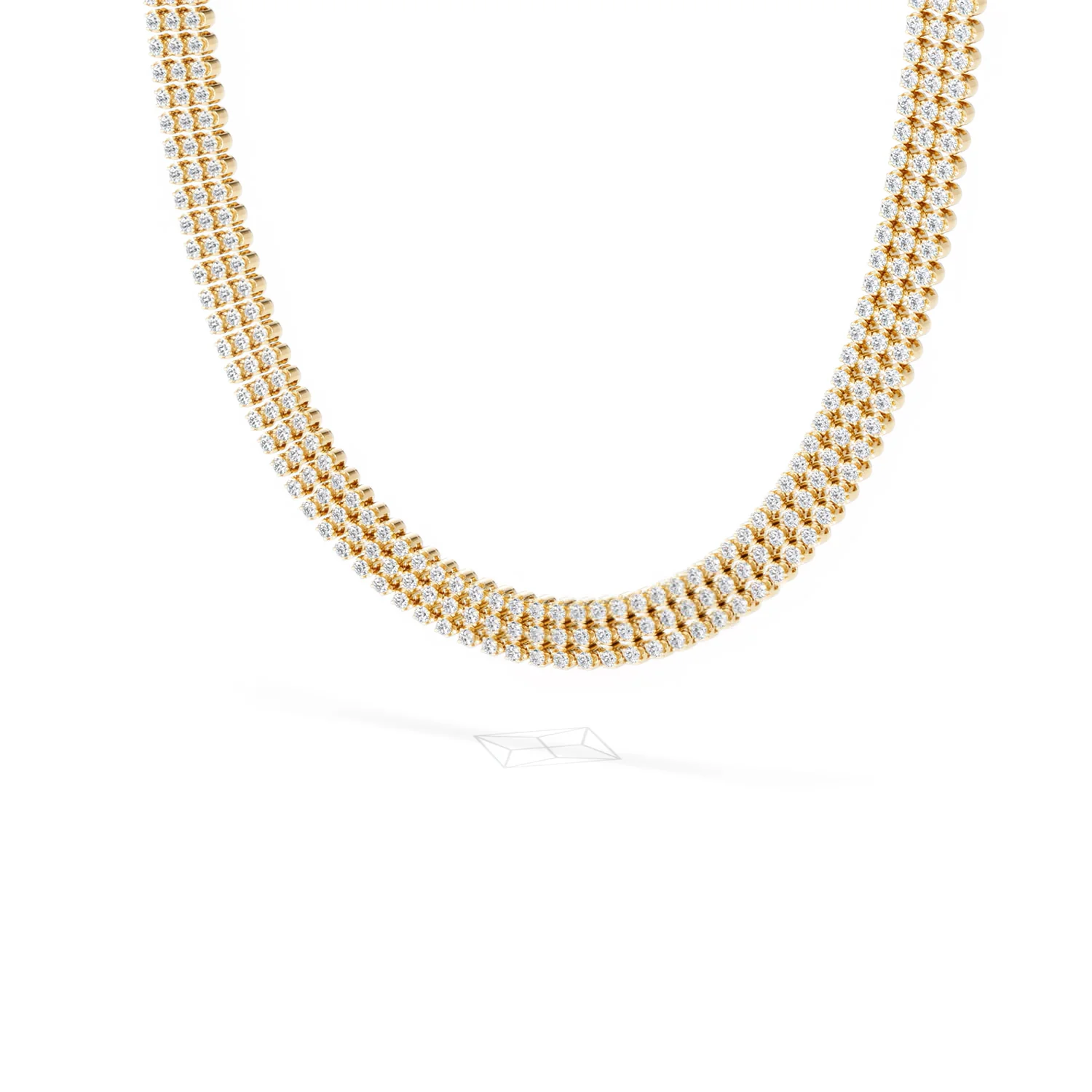 Soirée 7.25ct Round Cut Lab Diamond Choker Necklace in 18K Yellow Gold - Image 82