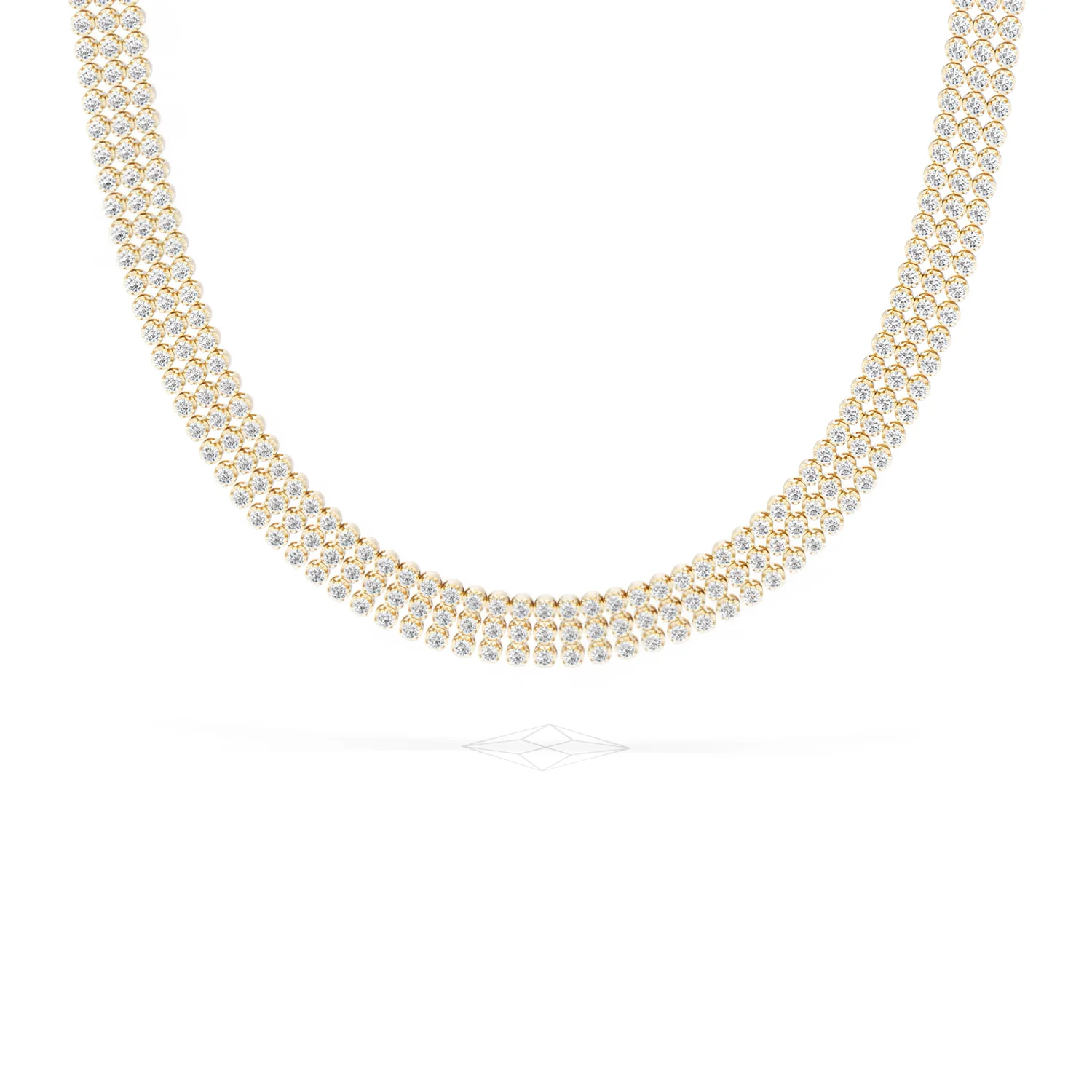 Soirée 7.25ct Round Cut Lab Diamond Choker Necklace in 18K Yellow Gold - Image 88