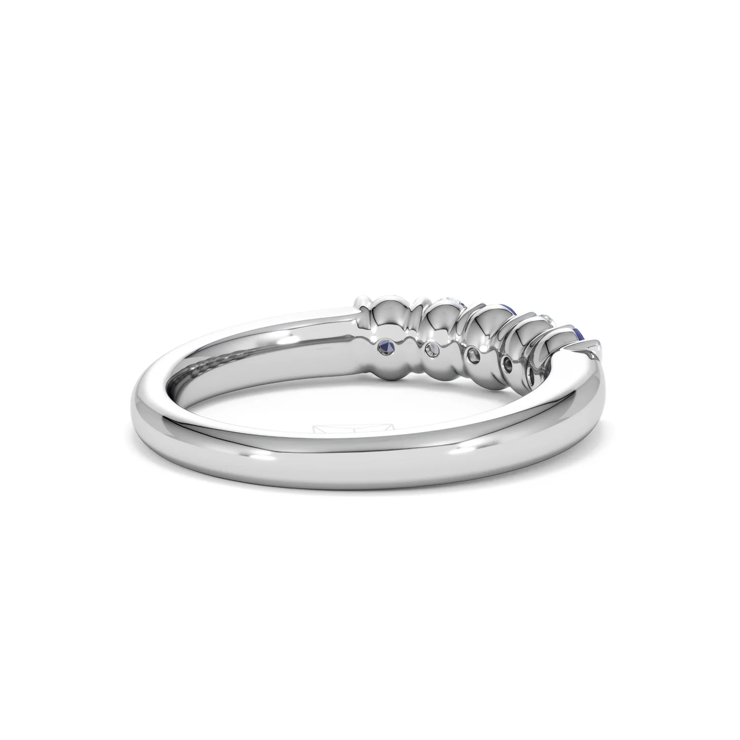 Solene 0.75ct Oval Cut Lab Sapphire and Lab Diamond Half Band Eternity Ring in 18k White Gold - Image 40