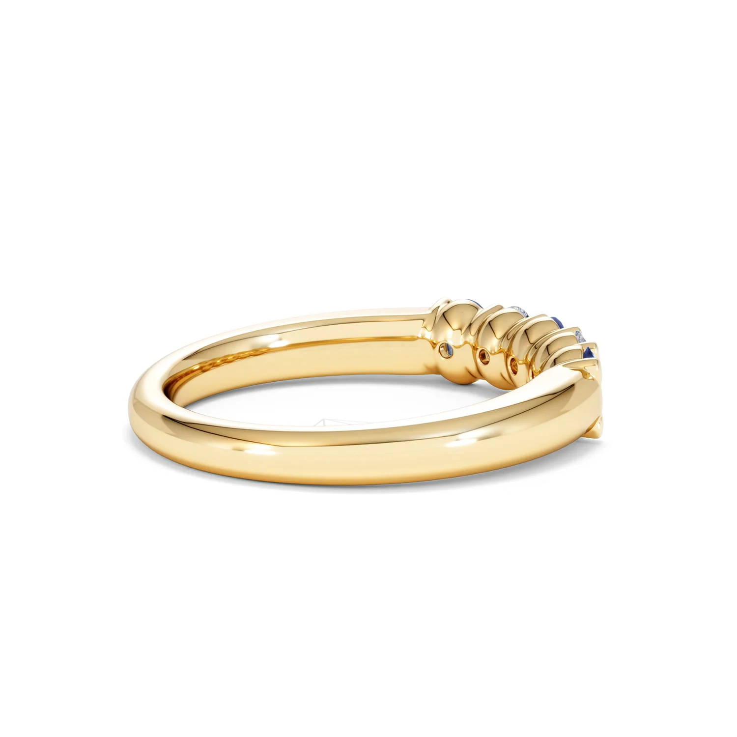 Solene 0.75ct Oval Cut Lab Sapphire and Lab Diamond Half Band Eternity Ring in 18k Yellow Gold - Image 35
