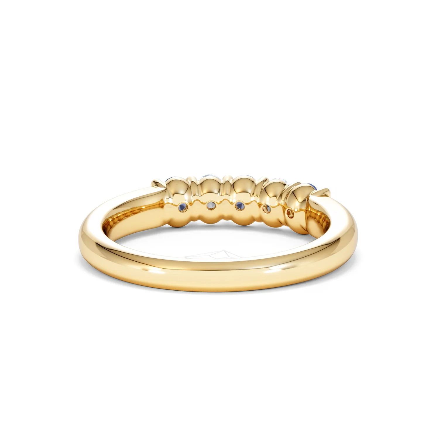 Solene 0.75ct Oval Cut Lab Sapphire and Lab Diamond Half Band Eternity Ring in 18k Yellow Gold - Image 46