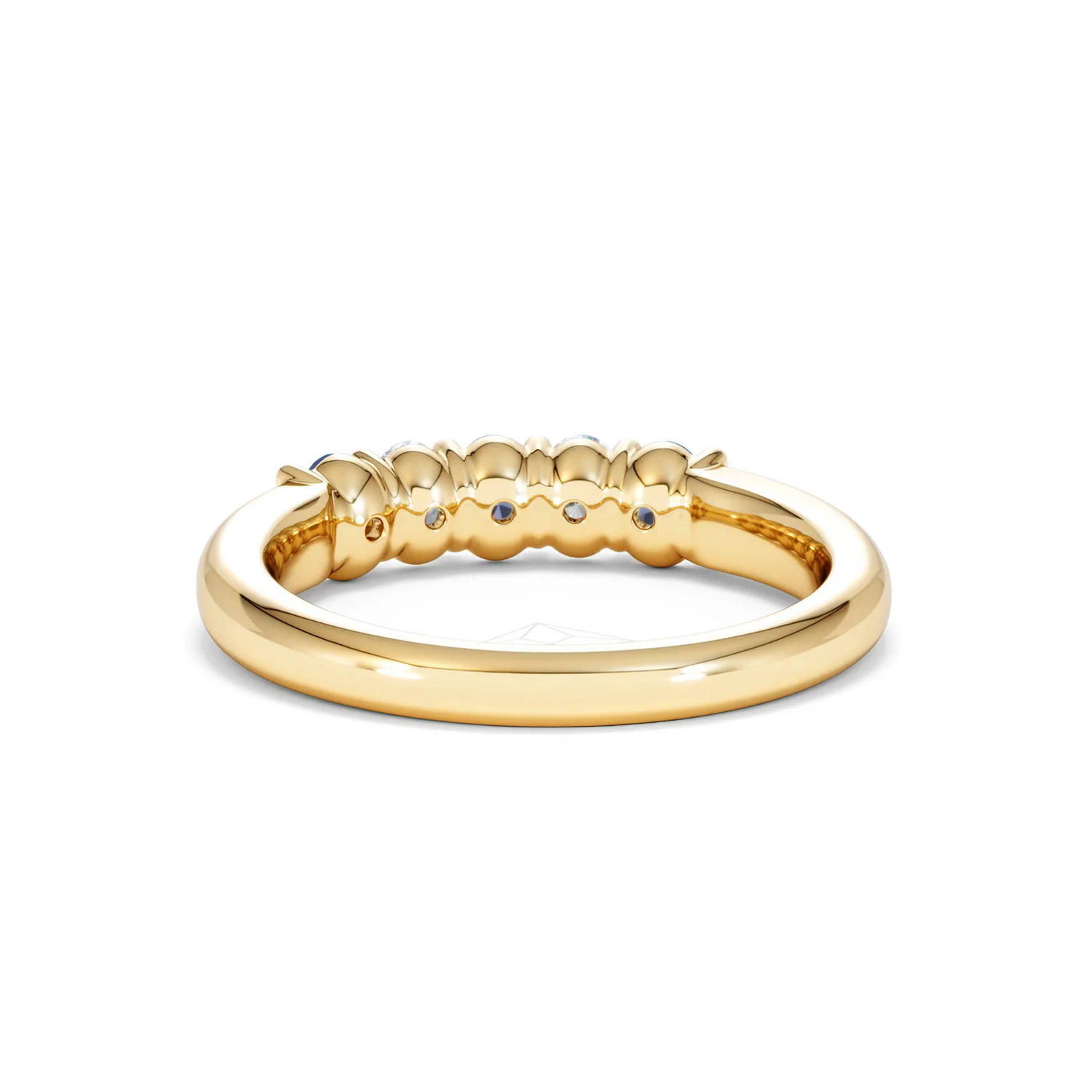 Solene 0.75ct Oval Cut Lab Sapphire and Lab Diamond Half Band Eternity Ring in 18k Yellow Gold - Image 51