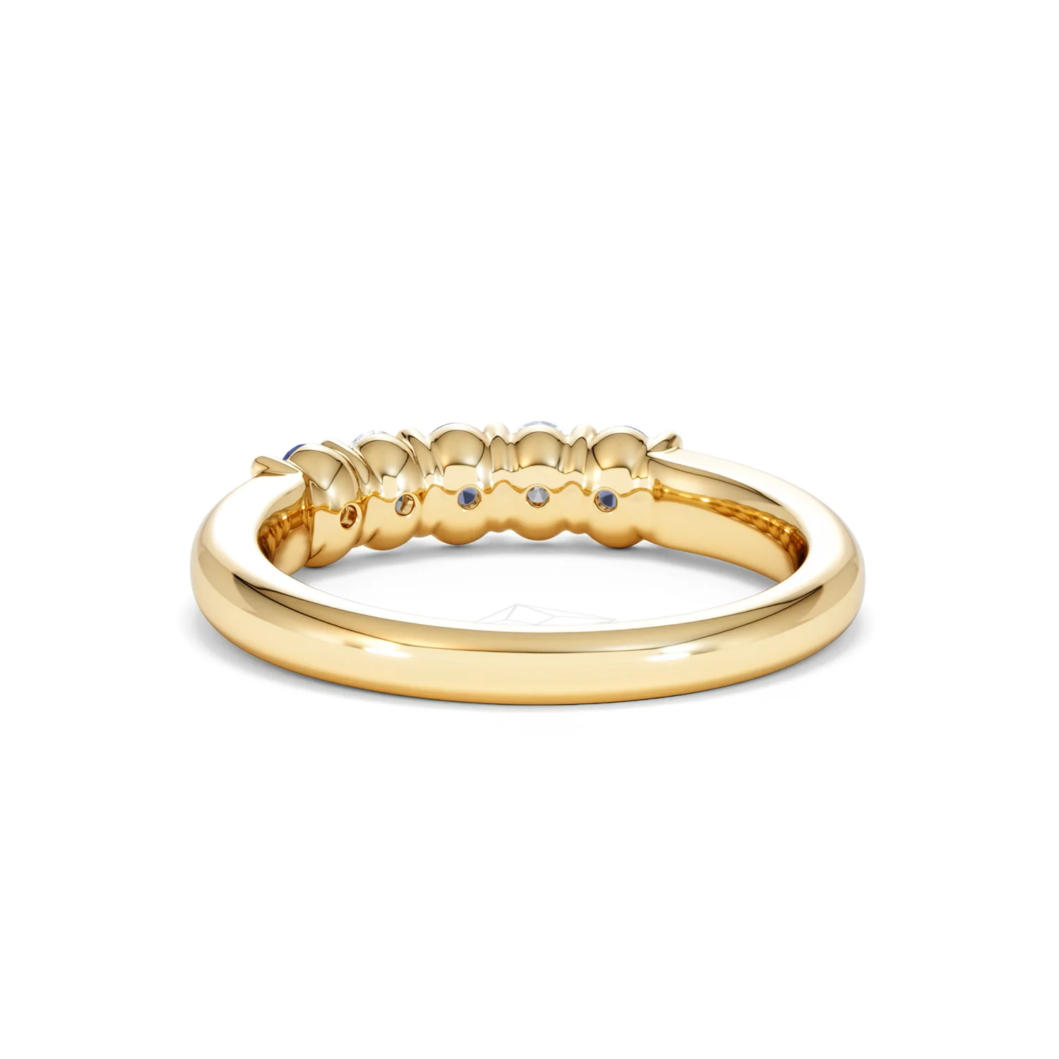 Solene 0.75ct Oval Cut Lab Sapphire and Lab Diamond Half Band Eternity Ring in 18k Yellow Gold - Image 52