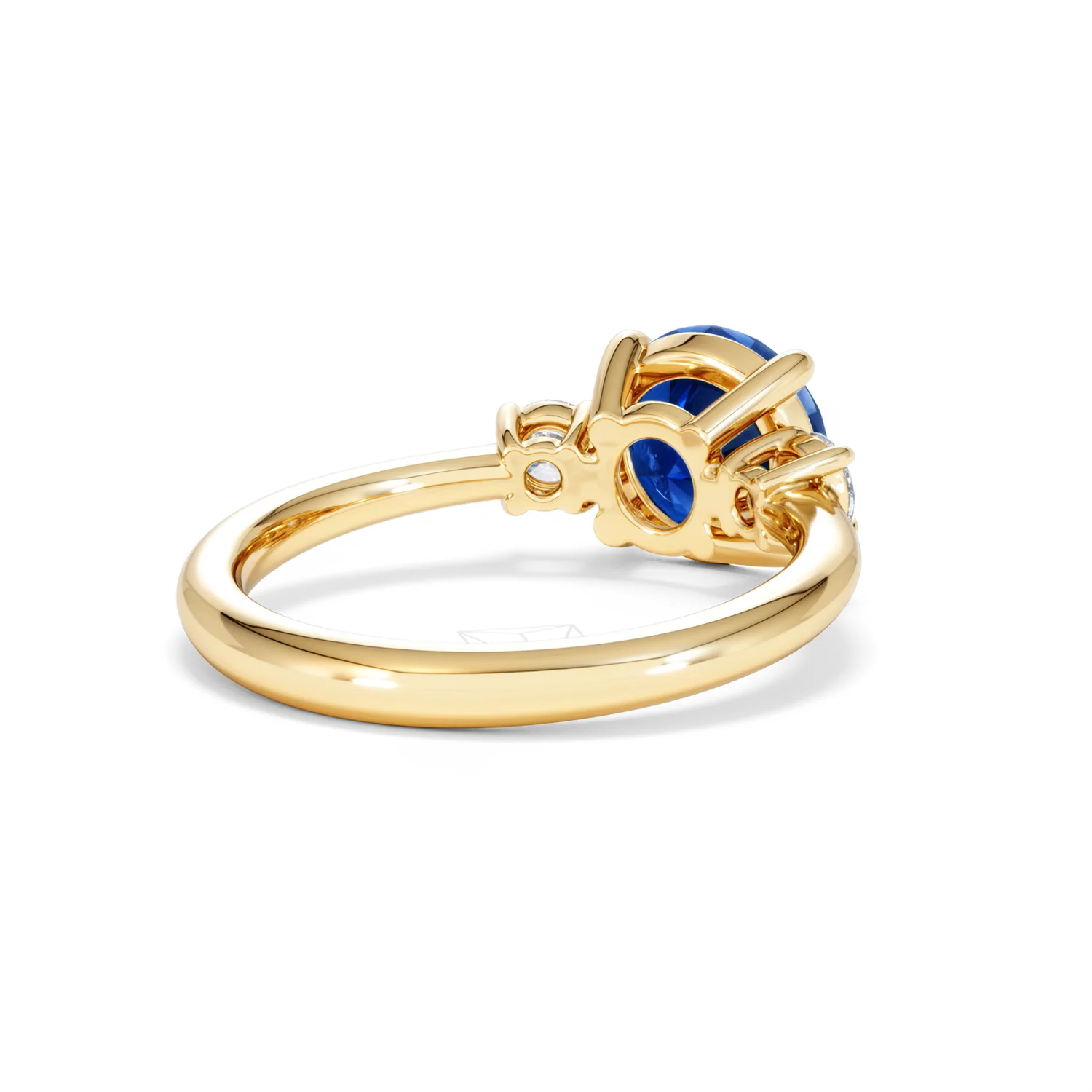 Solene 2.00ct Round Cut Lab Sapphire and Lab Diamond 3 Stone Engagement Ring in 18K Yellow Gold - Image 42
