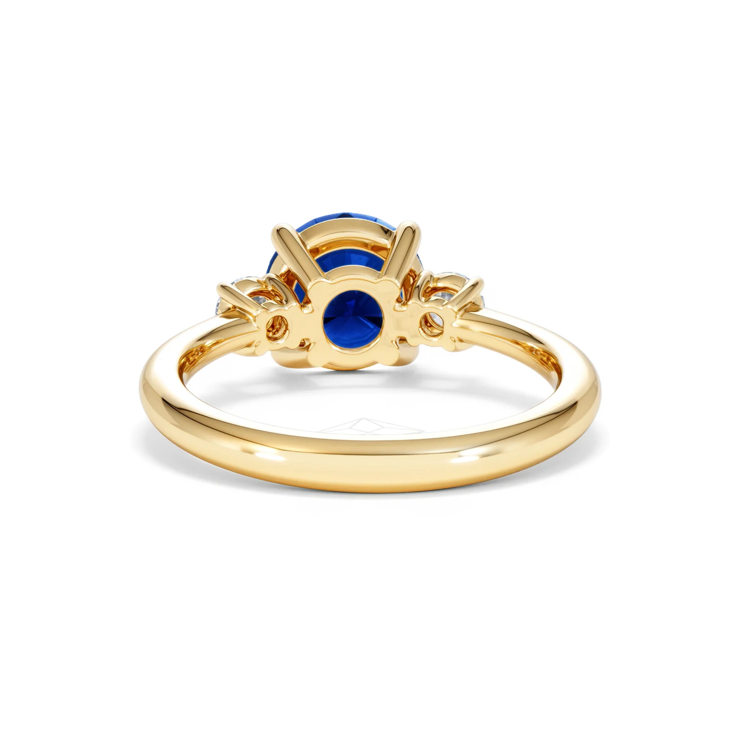 Solene 2.00ct Round Cut Lab Sapphire and Lab Diamond 3 Stone Engagement Ring in 18K Yellow Gold - Image 50