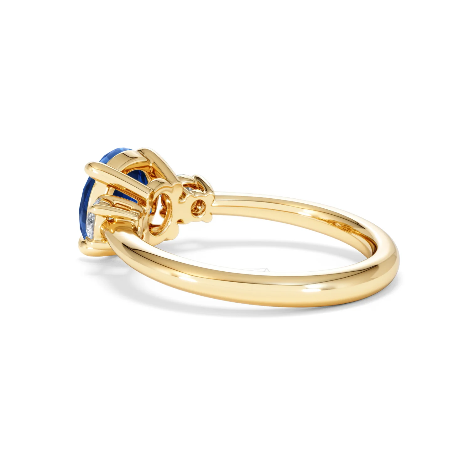 Solene 2.00ct Round Cut Lab Sapphire and Lab Diamond 3 Stone Engagement Ring in 18K Yellow Gold - Image 61