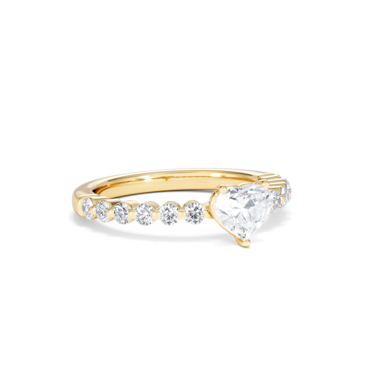 Solstice Heart Cut 0.80ct Lab Diamond Engagement Ring F/VS in 9k Gold - Image 16