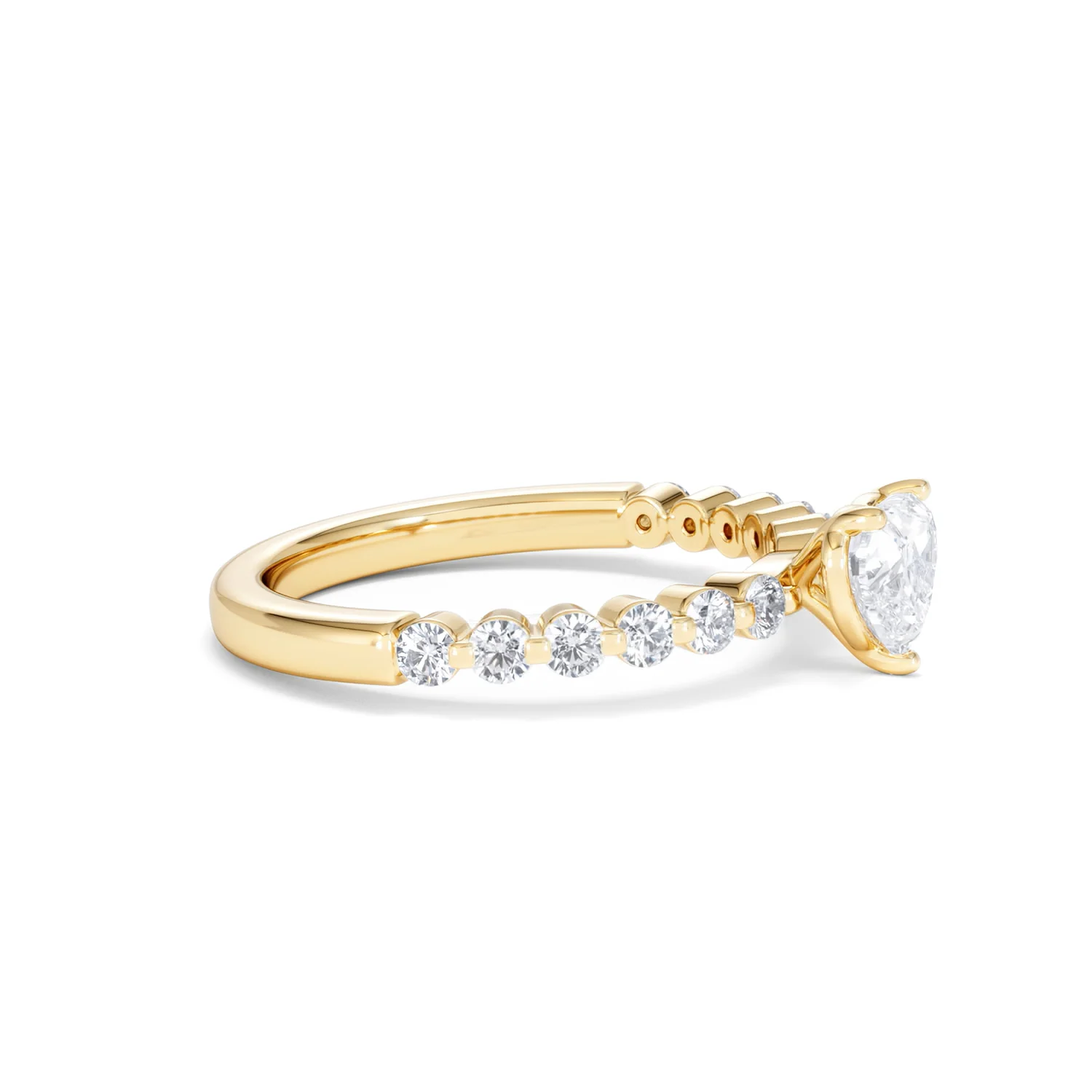 Solstice Heart Cut 0.80ct Lab Diamond Engagement Ring F/VS in 9k Gold - Image 25