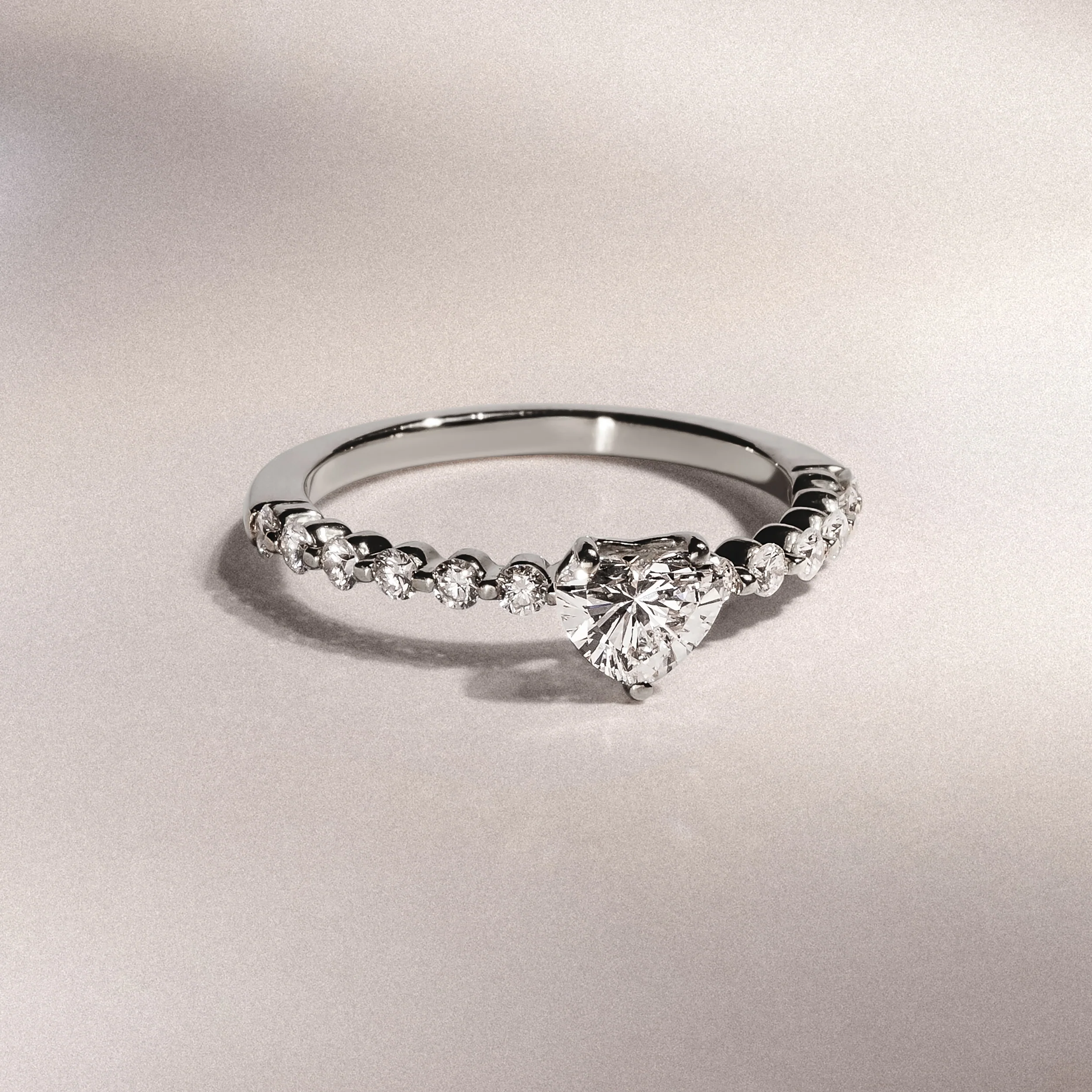 Solstice Heart Cut 0.80ct Lab Diamond Engagement Ring F/VS in 9k White Gold - Image 6