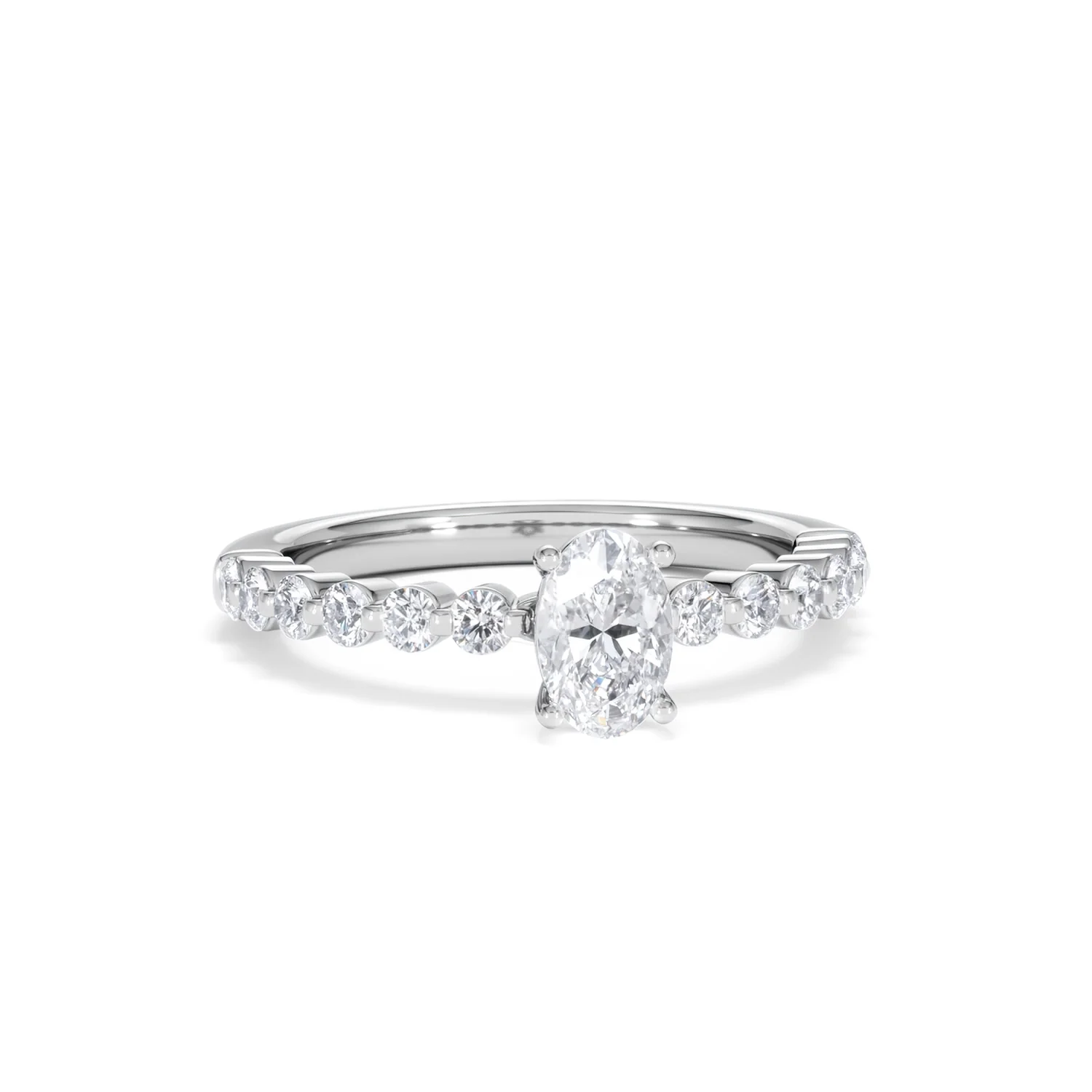 Solstice Oval Cut 0.80ct Lab Diamond Engagement Ring F/VS in 9k White Gold - Image 12