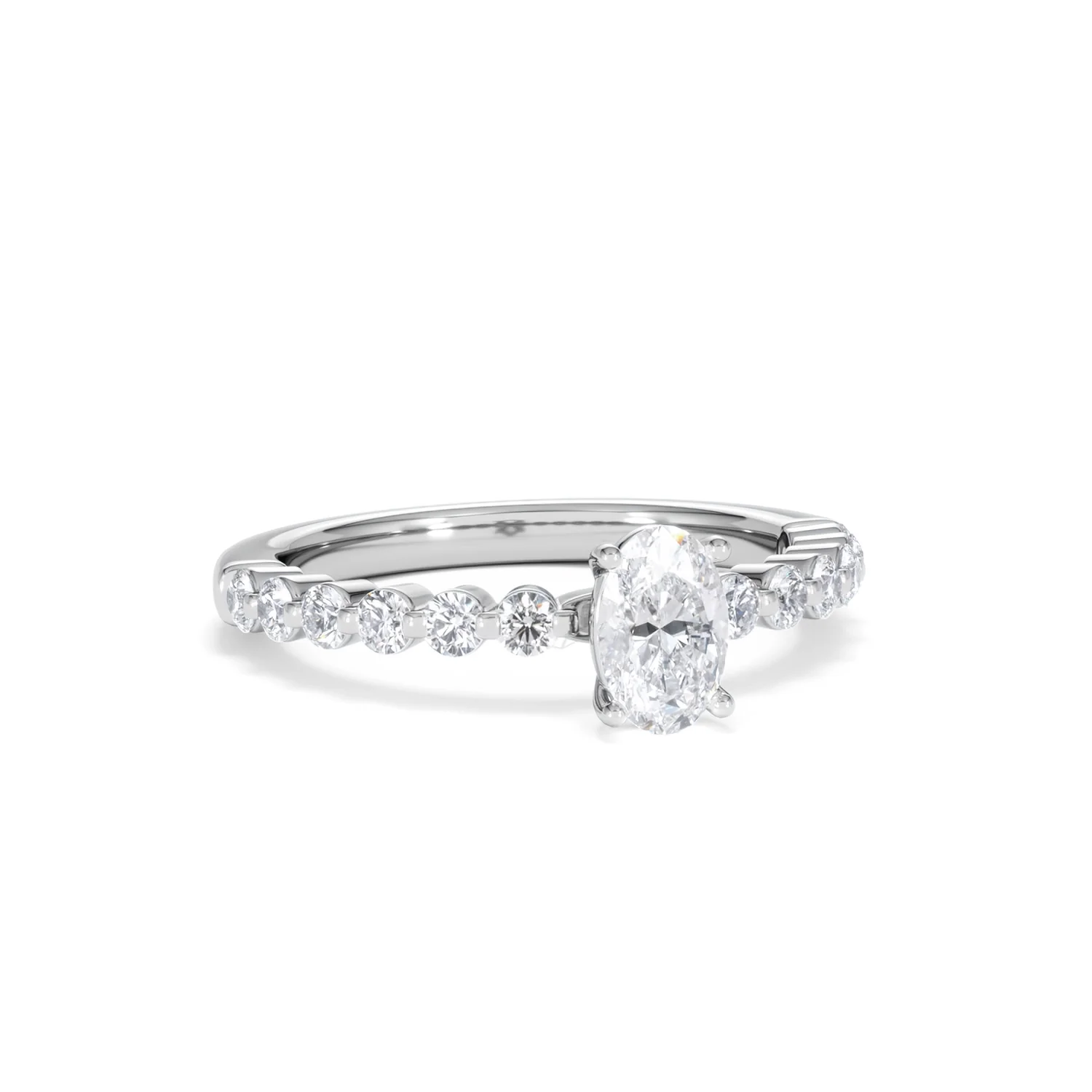 Solstice Oval Cut 0.80ct Lab Diamond Engagement Ring F/VS in 9k White Gold - Image 14