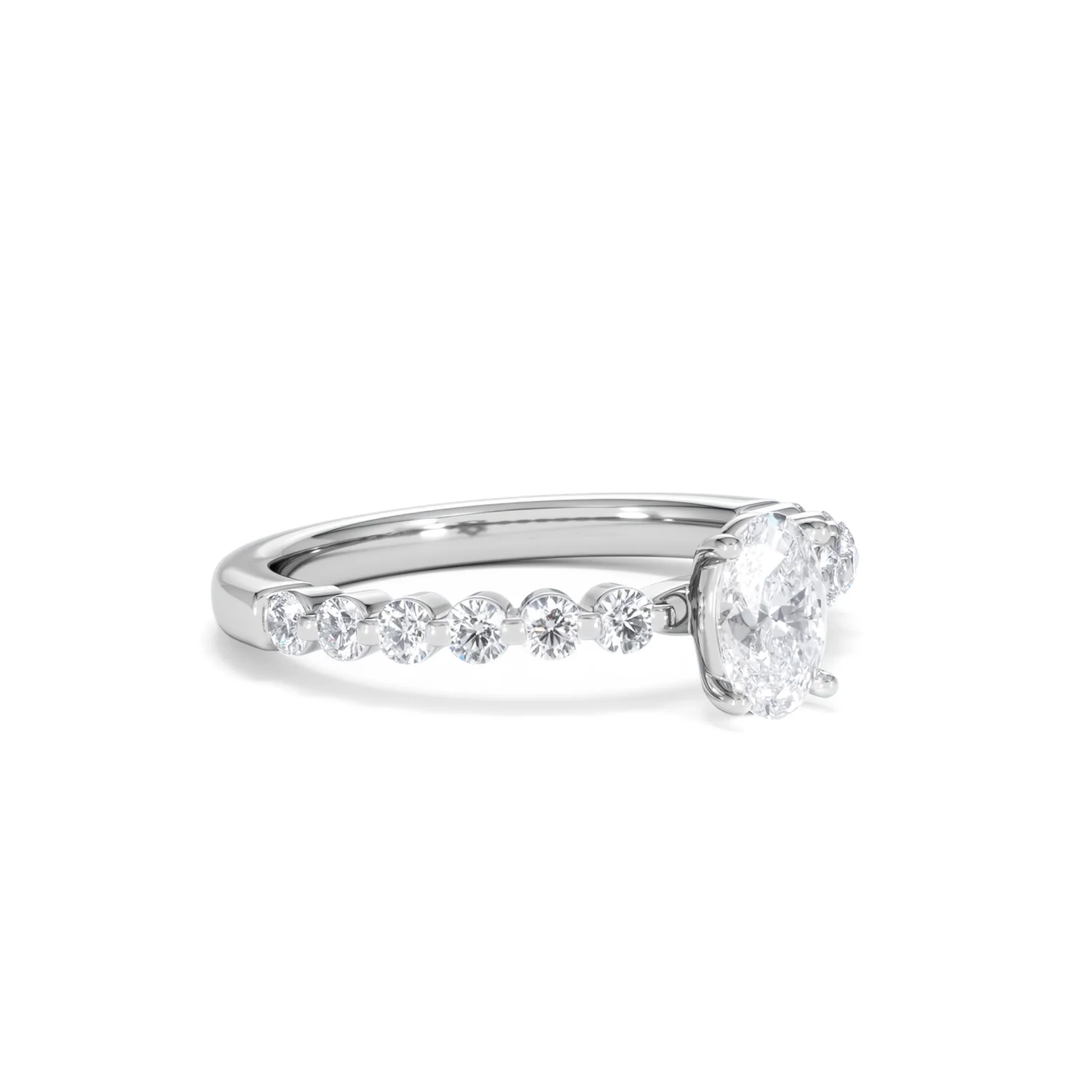 Solstice Oval Cut 0.80ct Lab Diamond Engagement Ring F/VS in 9k White Gold - Image 18