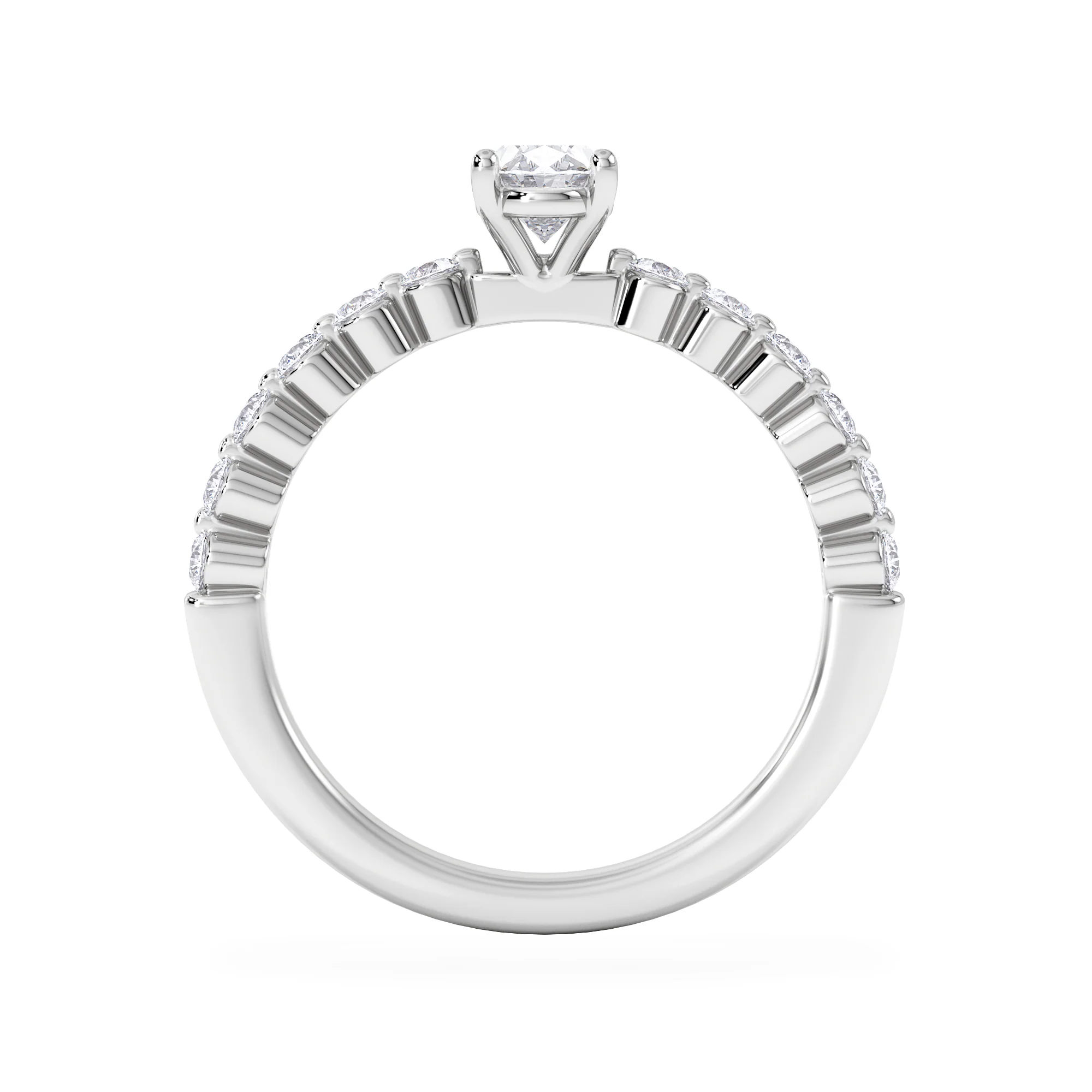 Solstice Oval Cut 0.80ct Lab Diamond Engagement Ring F/VS in 9k White Gold - Image 3