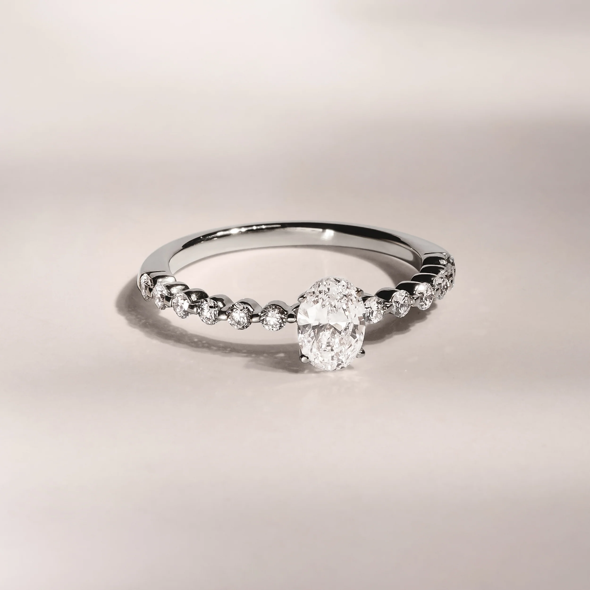 Solstice Oval Cut 0.80ct Lab Diamond Engagement Ring F/VS in 9k White Gold - Image 6